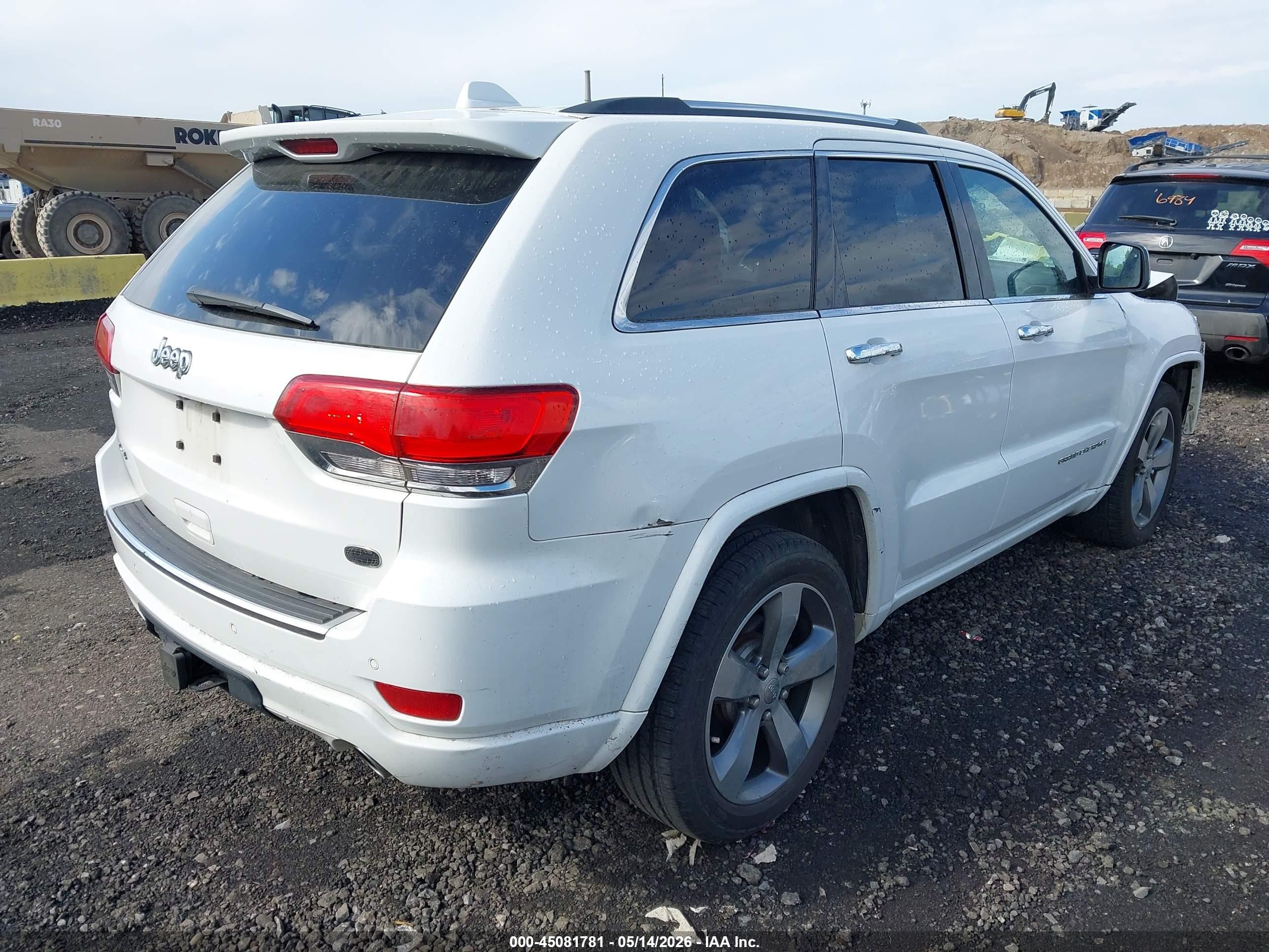 2014 Jeep Grand Cherokee Overland White vin: 1C4RJFCGXEC409516