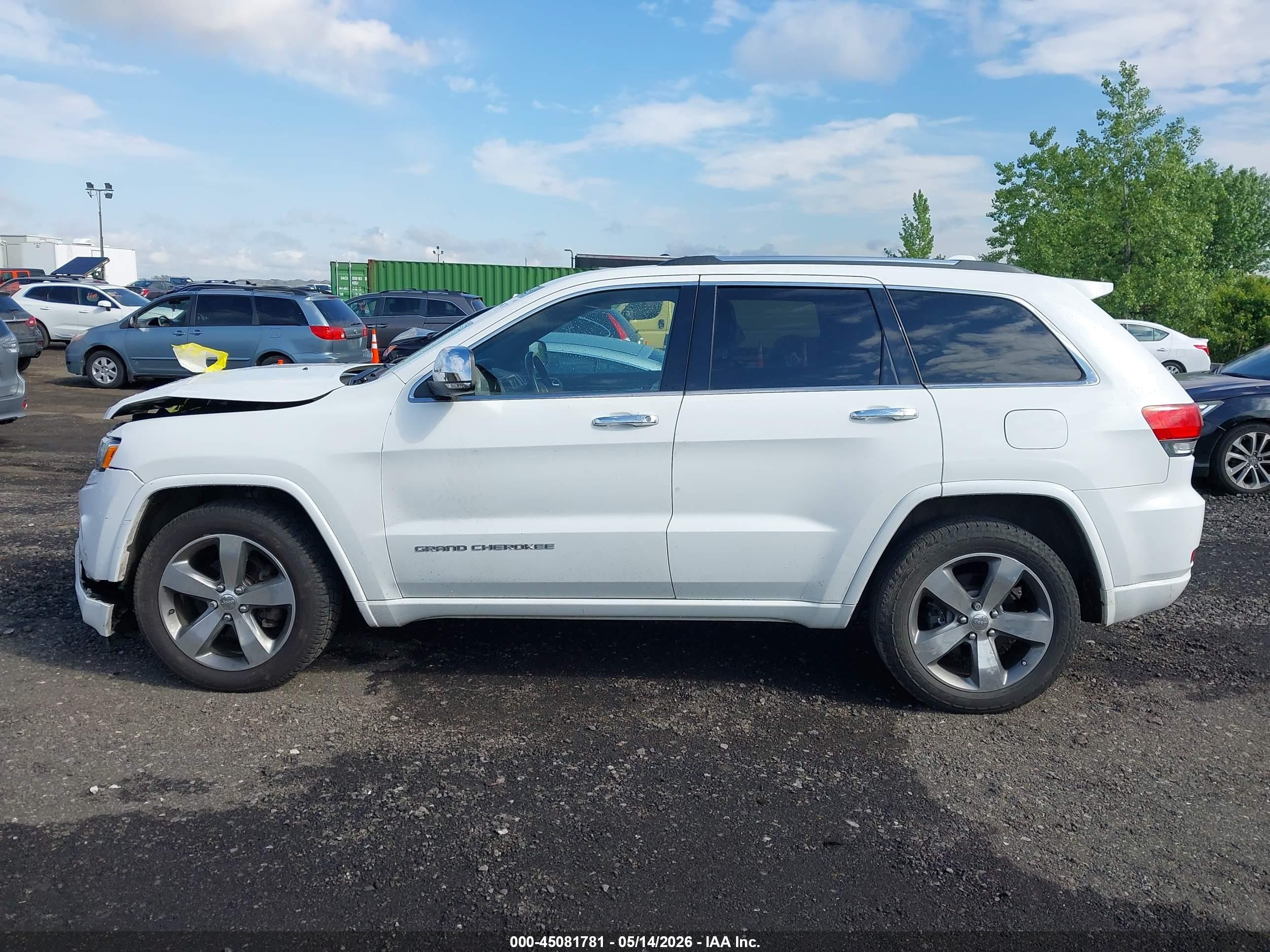 2014 Jeep Grand Cherokee Overland White vin: 1C4RJFCGXEC409516