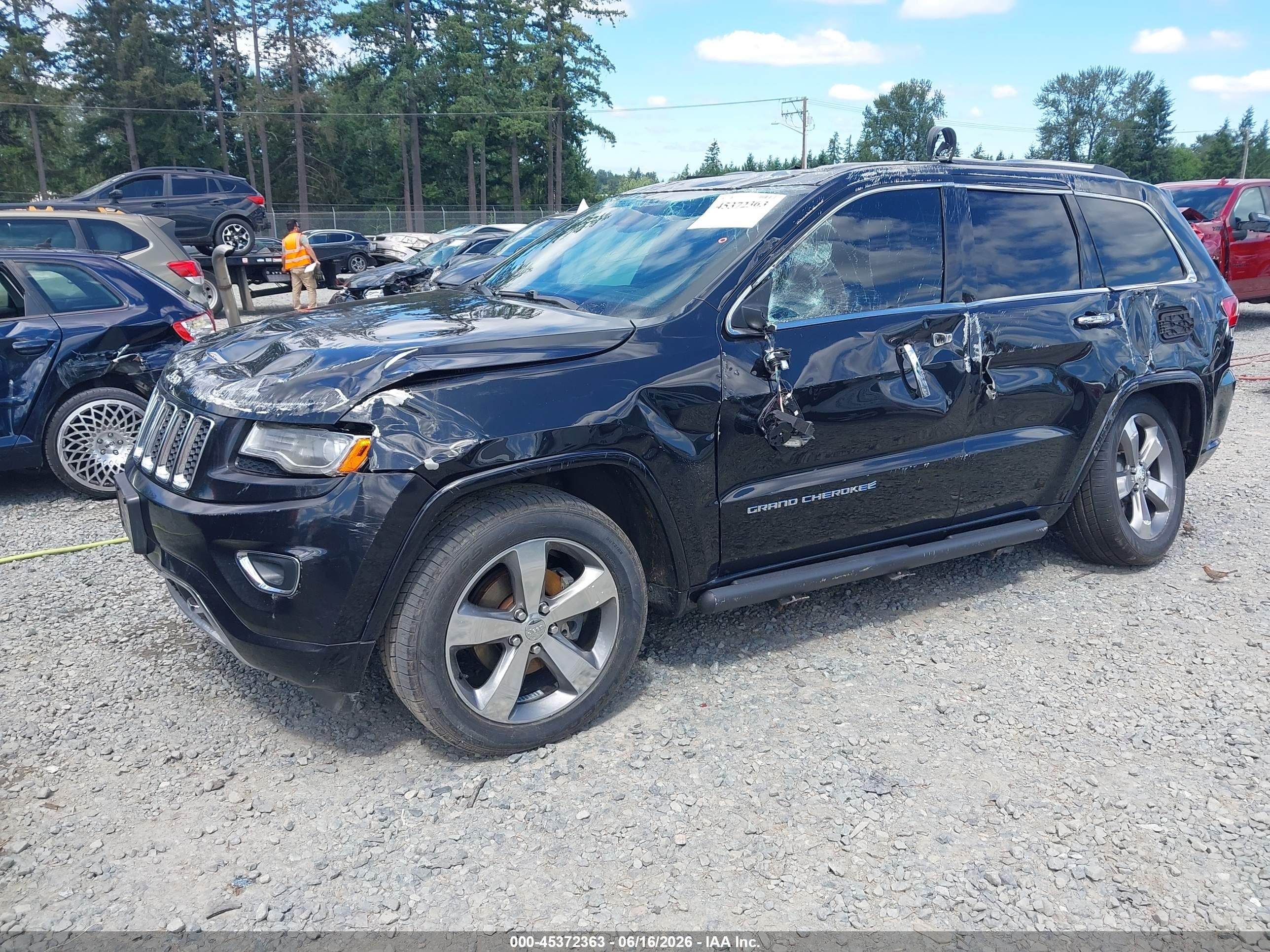 2014 Jeep Grand Cherokee Overland Black vin: 1C4RJFCGXEC446940