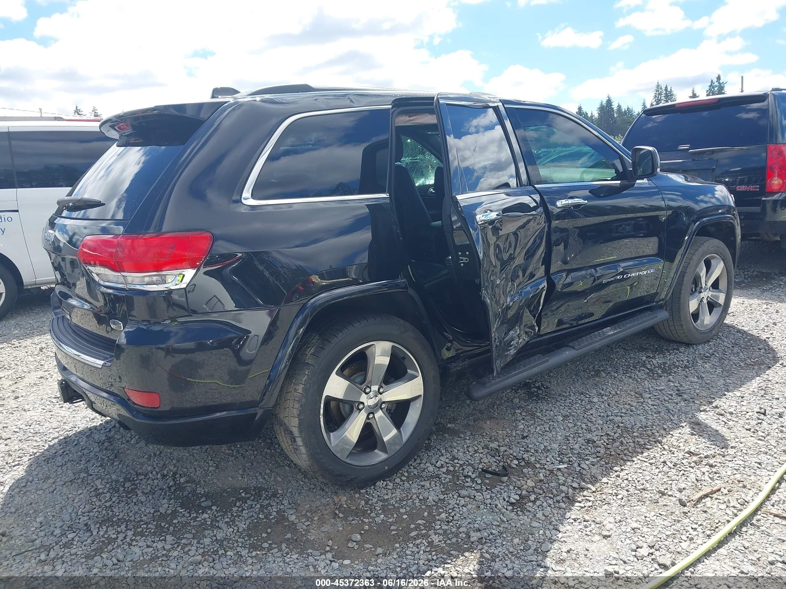 2014 Jeep Grand Cherokee Overland Black vin: 1C4RJFCGXEC446940