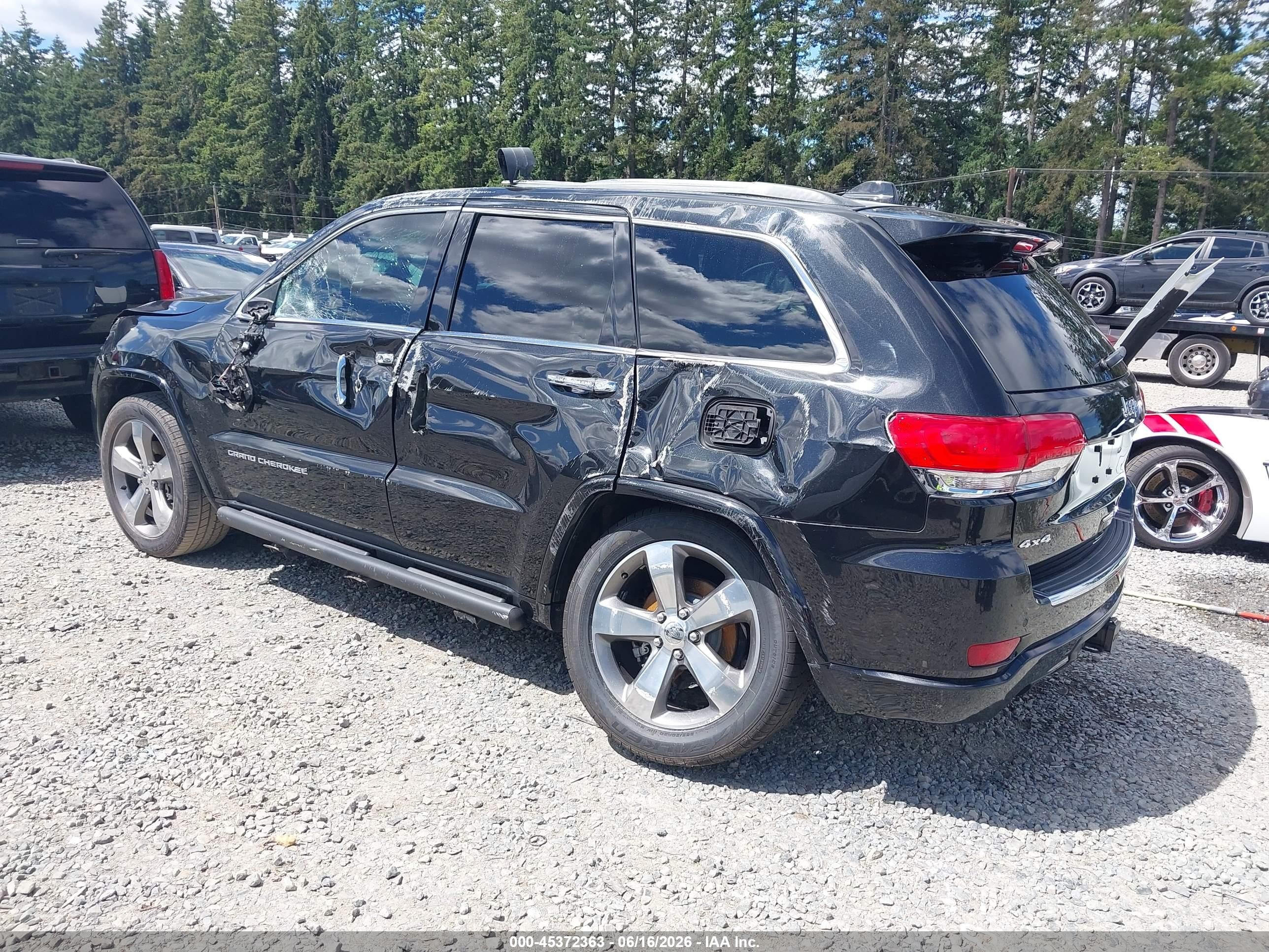 2014 Jeep Grand Cherokee Overland Black vin: 1C4RJFCGXEC446940