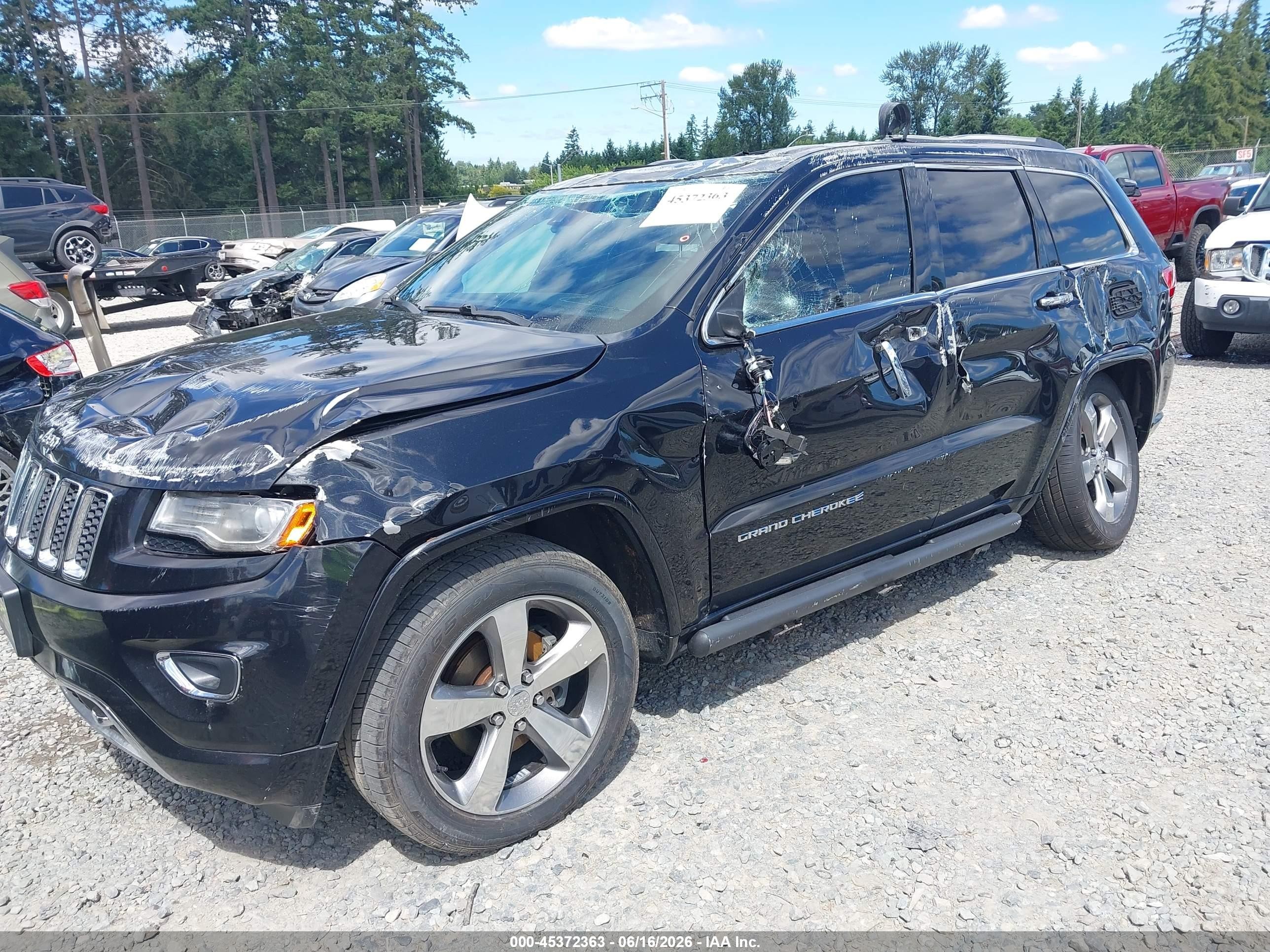 2014 Jeep Grand Cherokee Overland Black vin: 1C4RJFCGXEC446940