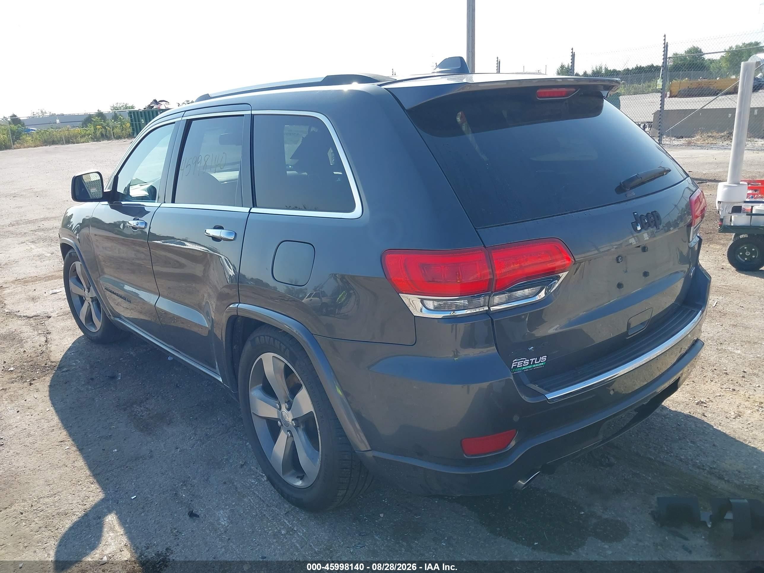 2014 Jeep Grand Cherokee Overland Gray vin: 1C4RJFCGXEC523015