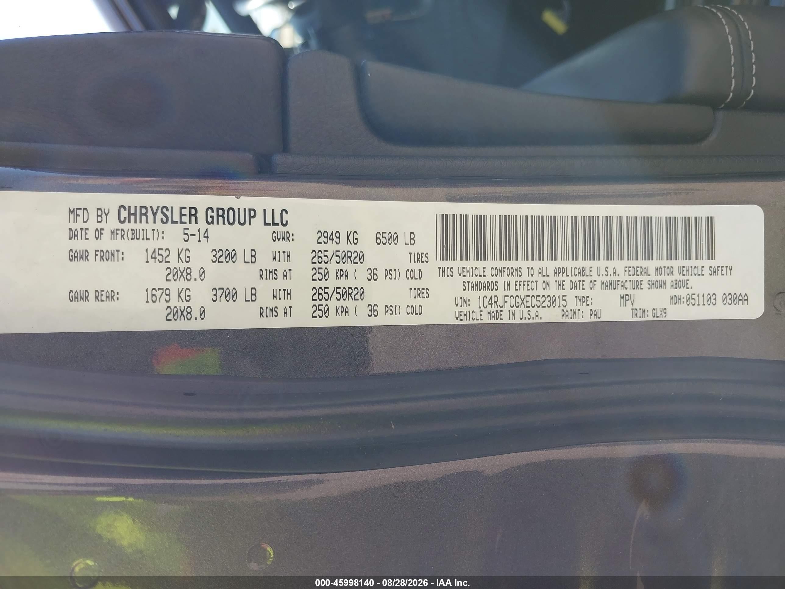 2014 Jeep Grand Cherokee Overland Gray vin: 1C4RJFCGXEC523015