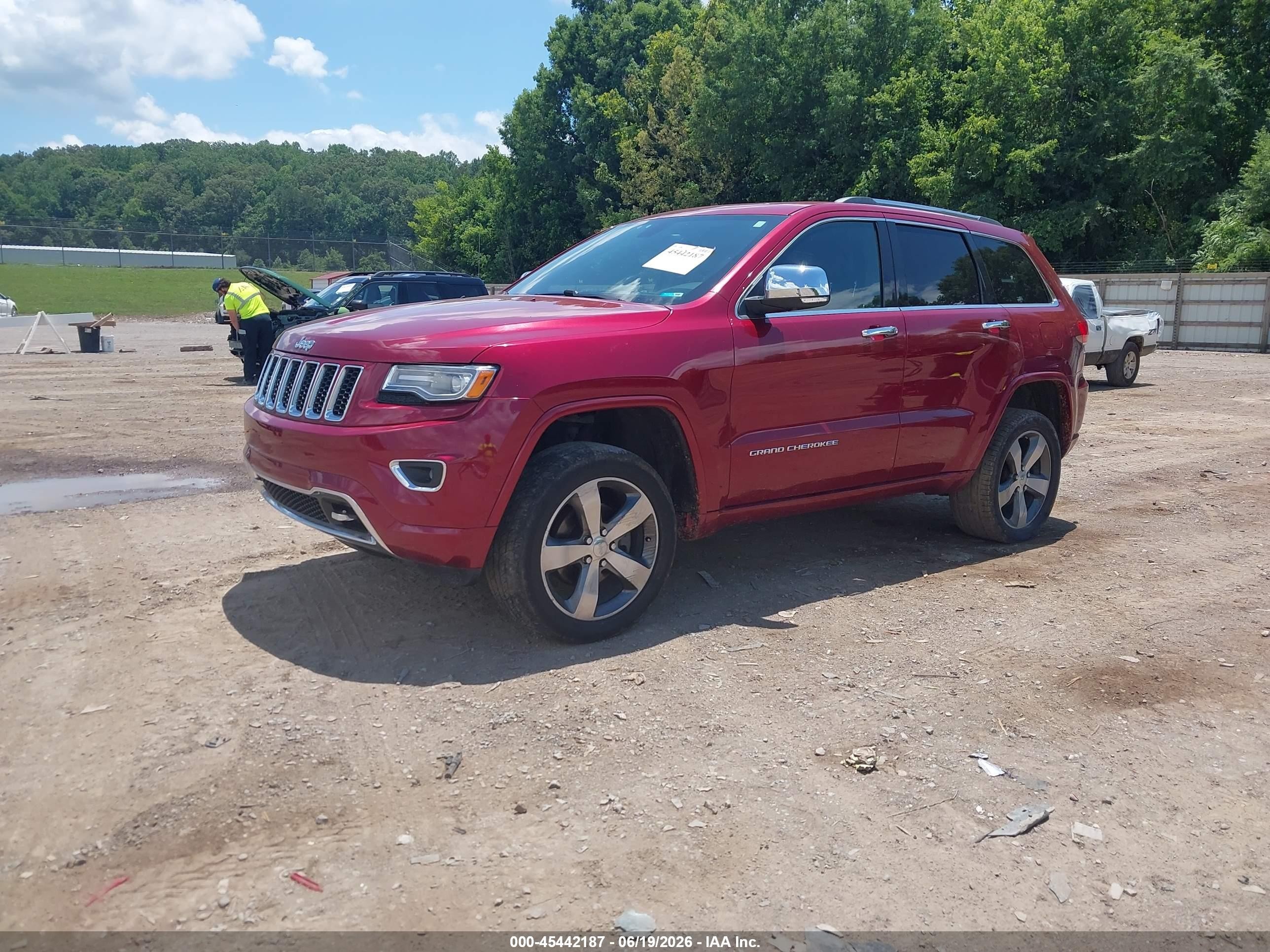 2014 Jeep Grand Cherokee Overland Red vin: 1C4RJFCGXEC528697