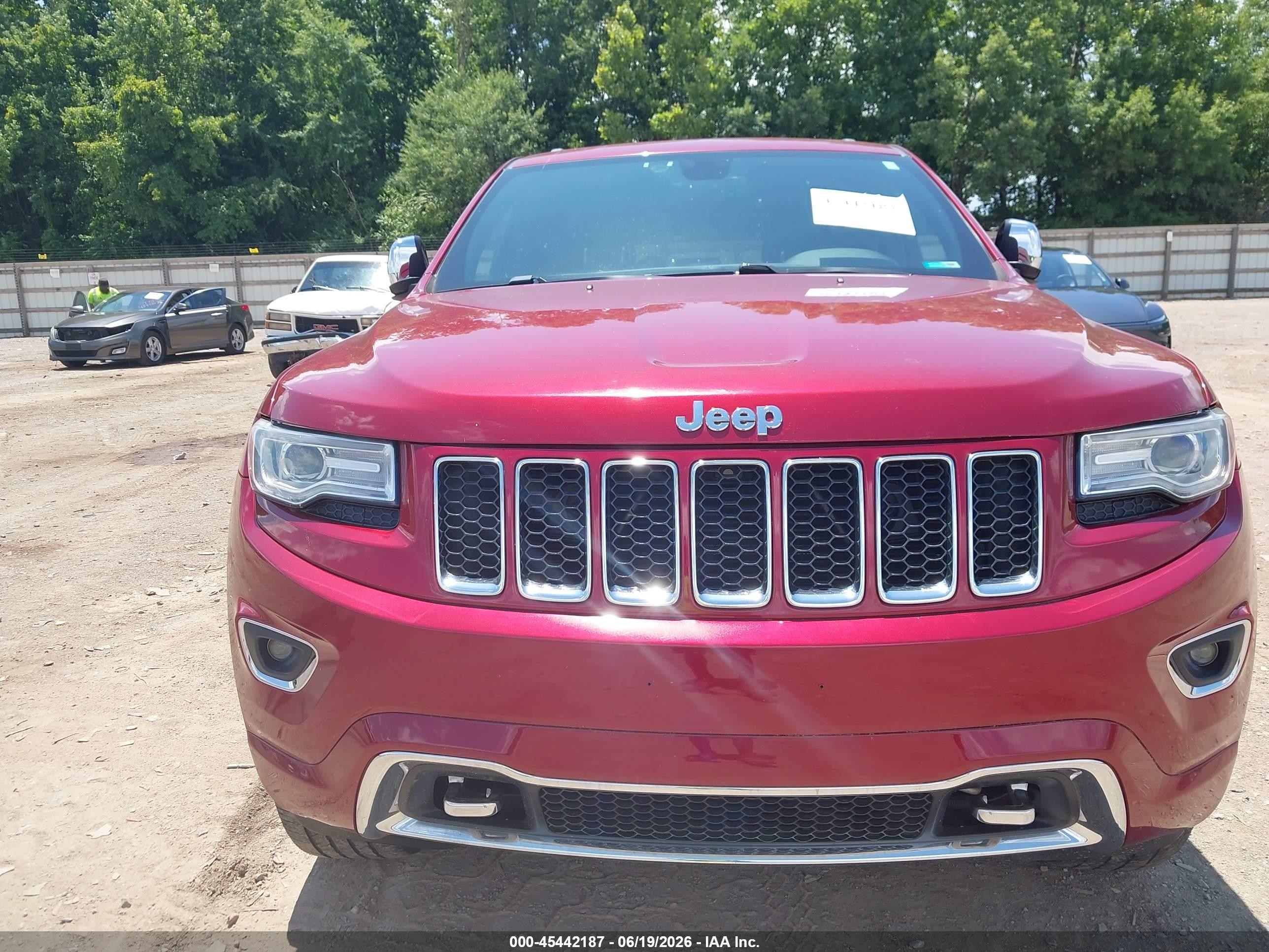 2014 Jeep Grand Cherokee Overland Red vin: 1C4RJFCGXEC528697