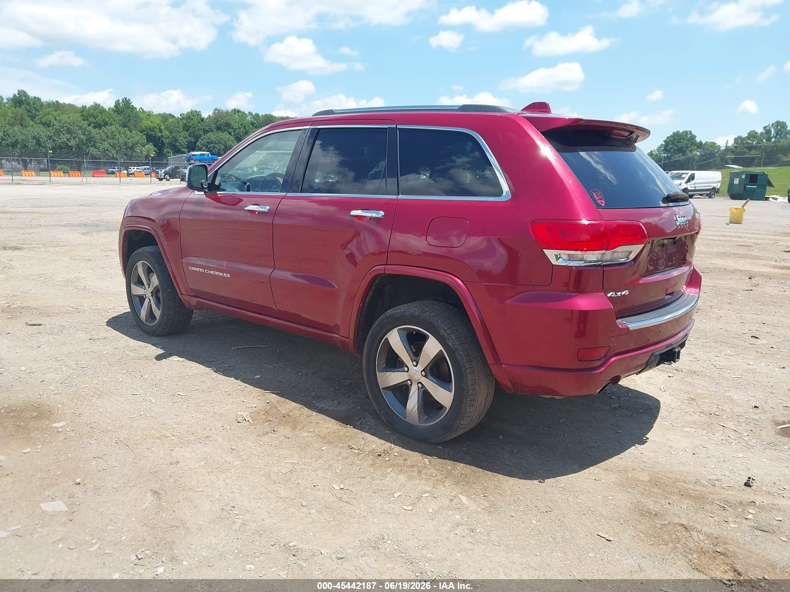 2014 Jeep Grand Cherokee Overland Red vin: 1C4RJFCGXEC528697
