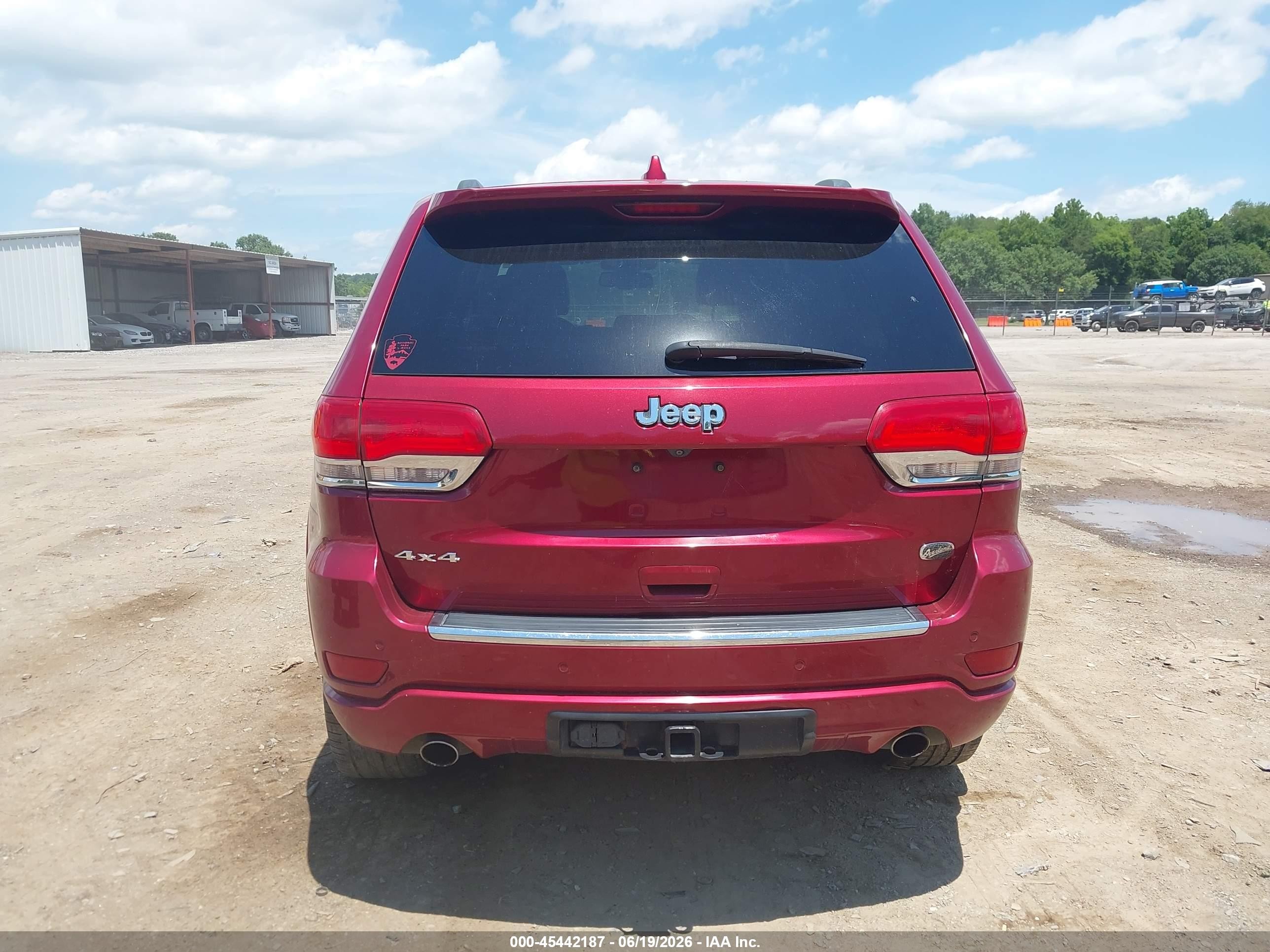 2014 Jeep Grand Cherokee Overland Red vin: 1C4RJFCGXEC528697
