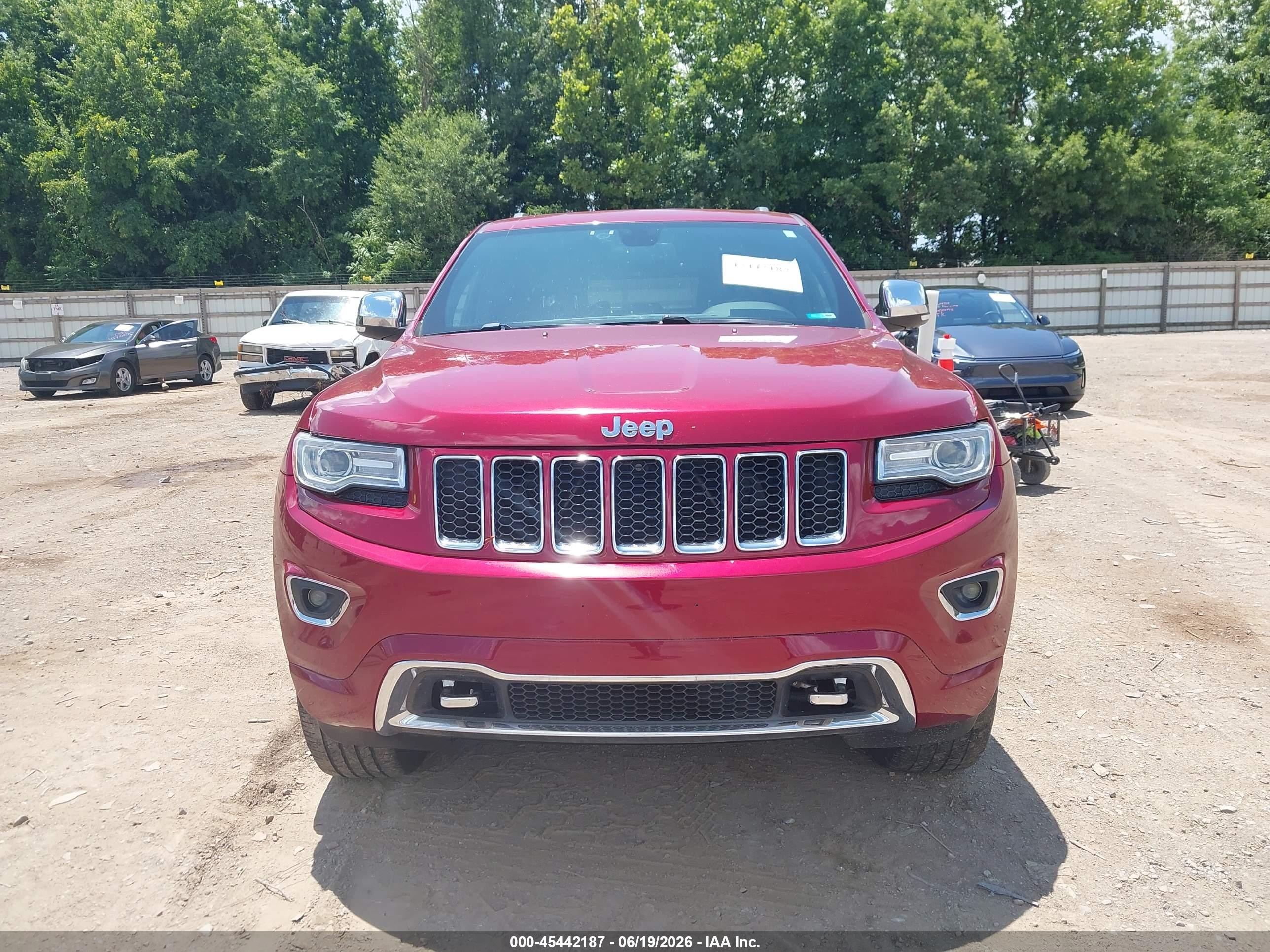 2014 Jeep Grand Cherokee Overland Red vin: 1C4RJFCGXEC528697