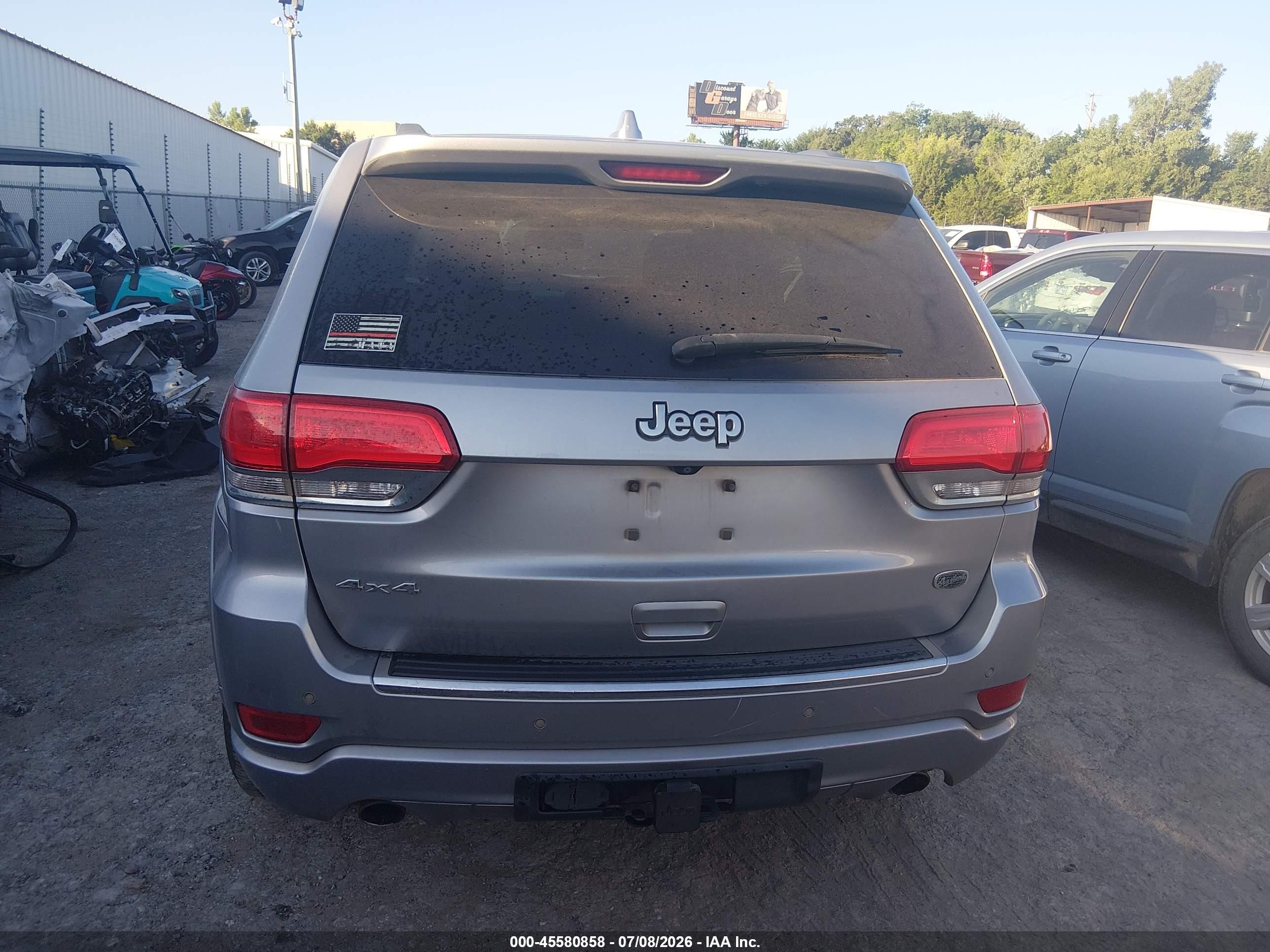 2015 Jeep Grand Cherokee Overland Серебряный vin: 1C4RJFCGXFC692498