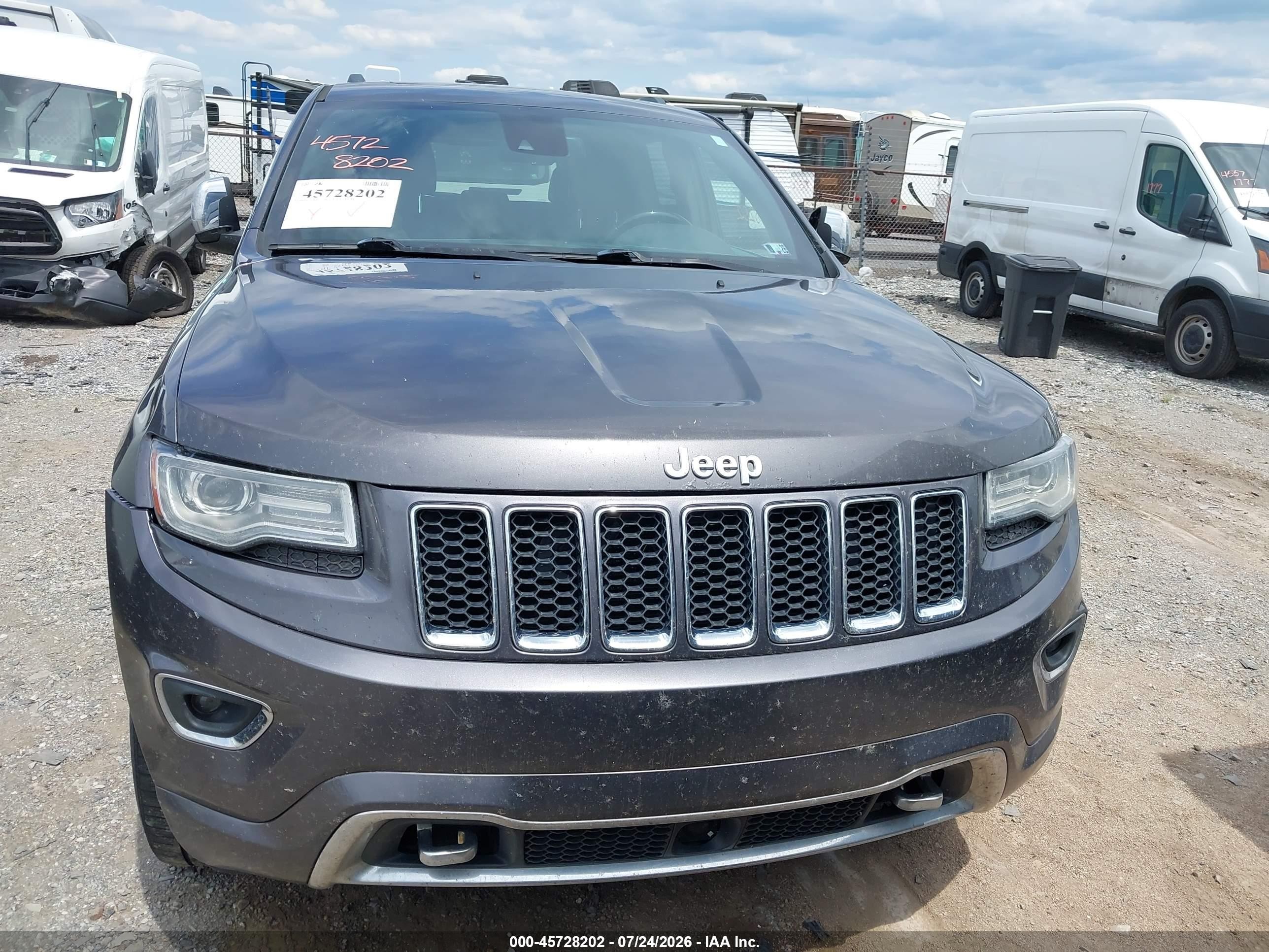 2015 Jeep Grand Cherokee Overland Gray vin: 1C4RJFCGXFC740954
