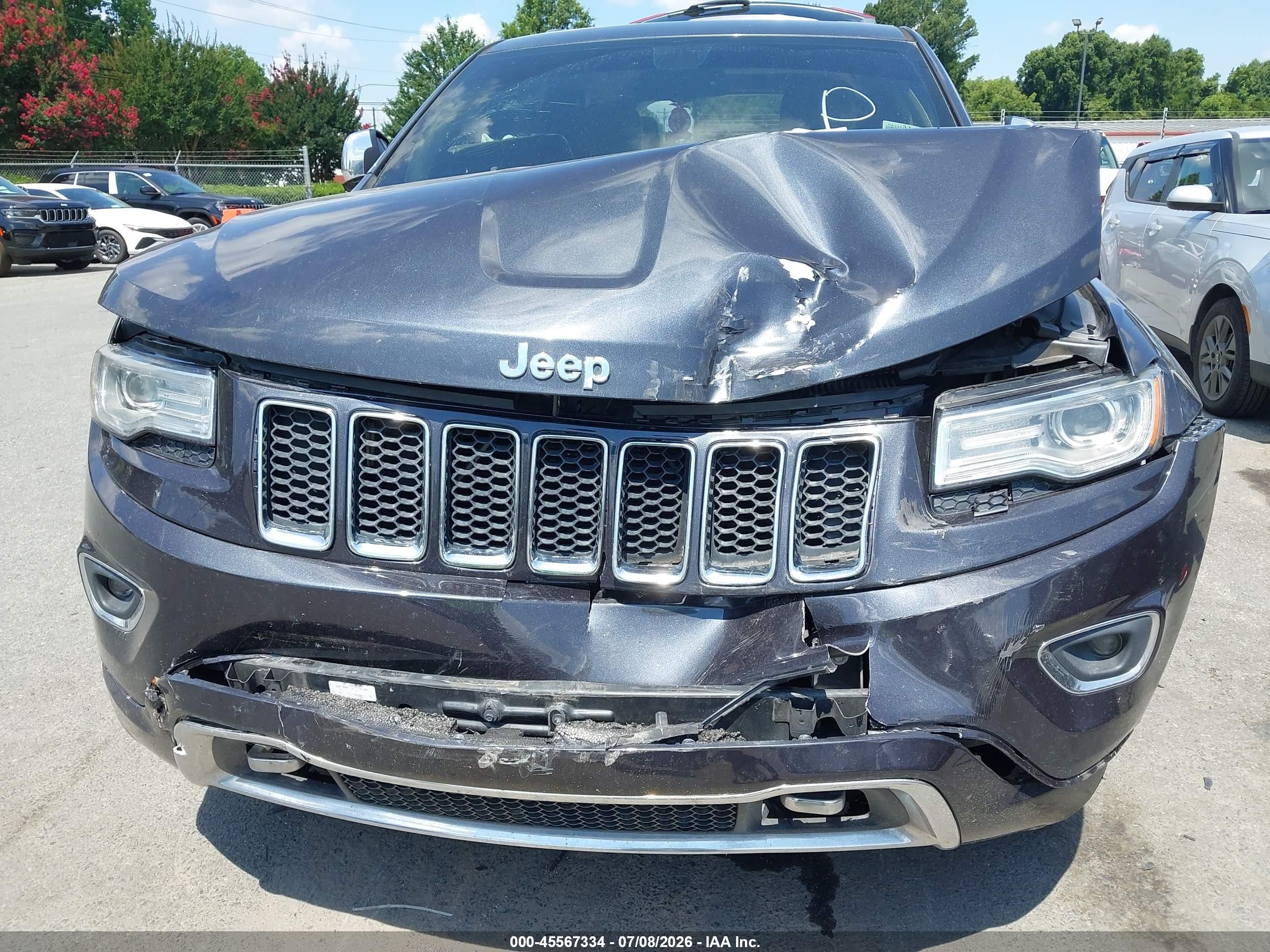 2015 Jeep Grand Cherokee Overland Серый vin: 1C4RJFCGXFC894824