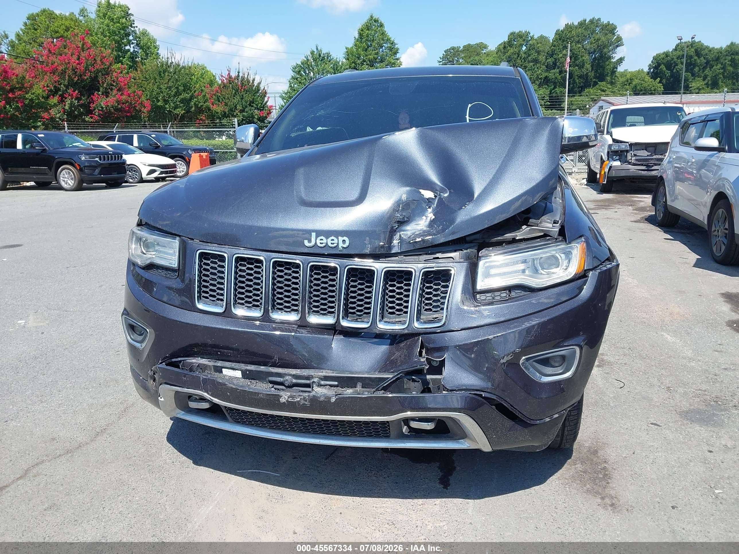 2015 Jeep Grand Cherokee Overland Серый vin: 1C4RJFCGXFC894824