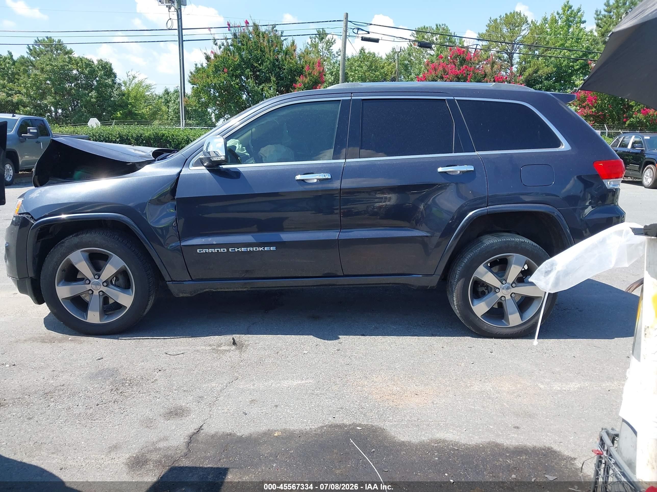 2015 Jeep Grand Cherokee Overland Серый vin: 1C4RJFCGXFC894824