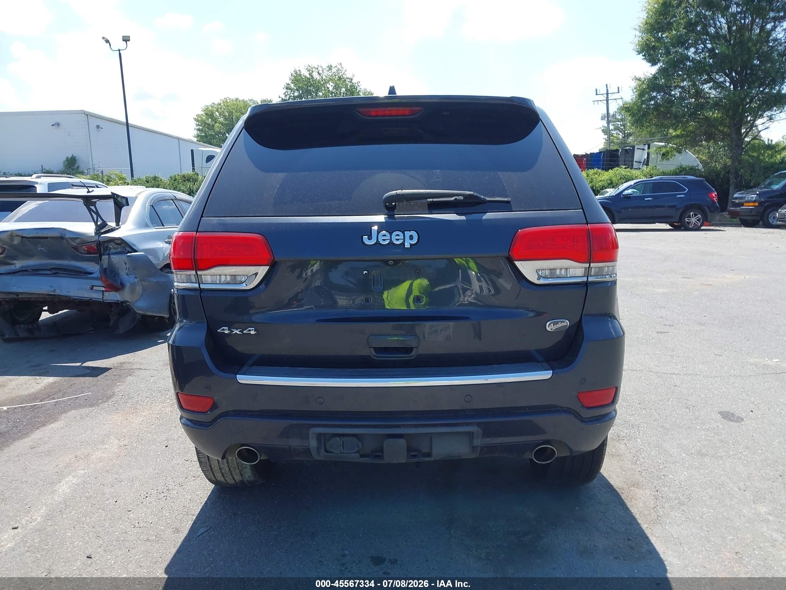 2015 Jeep Grand Cherokee Overland Серый vin: 1C4RJFCGXFC894824