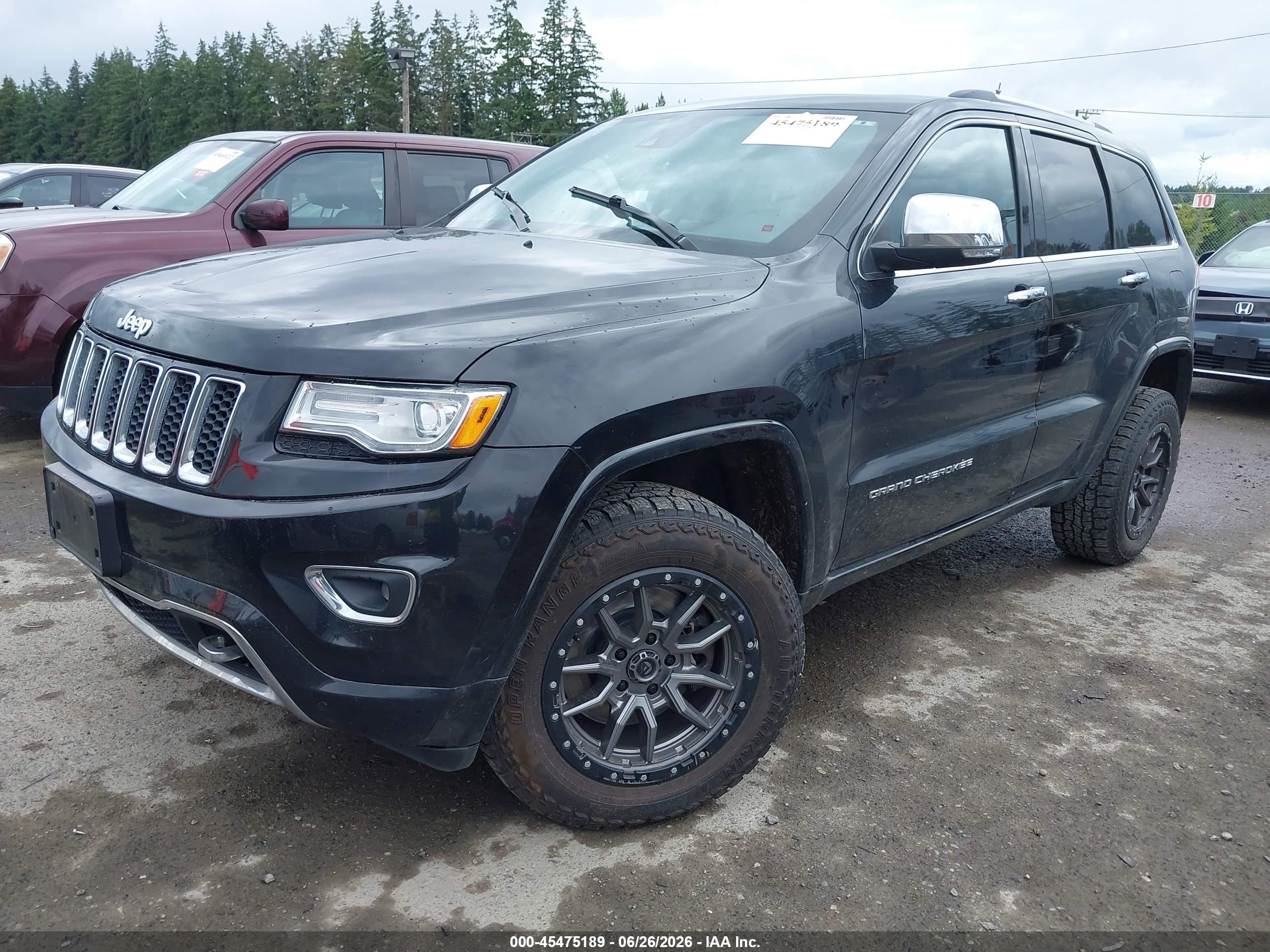 2015 Jeep Grand Cherokee Overland Black vin: 1C4RJFCM3FC711608
