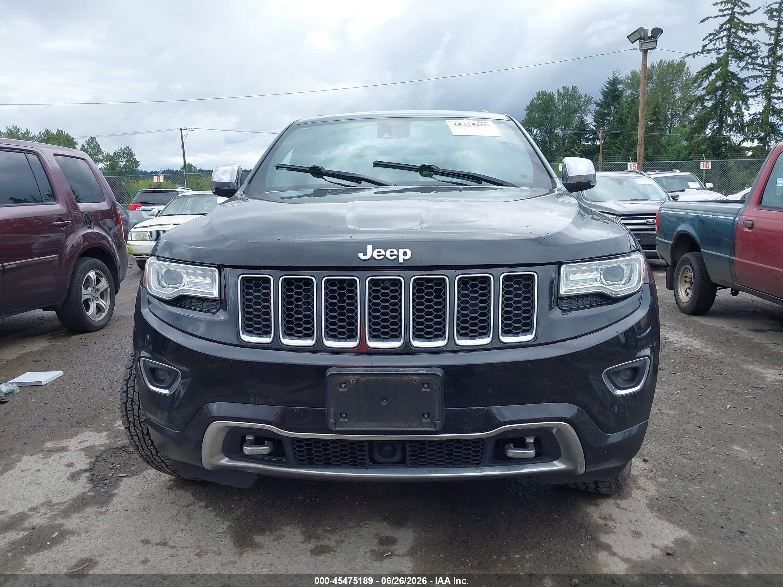 2015 Jeep Grand Cherokee Overland Black vin: 1C4RJFCM3FC711608