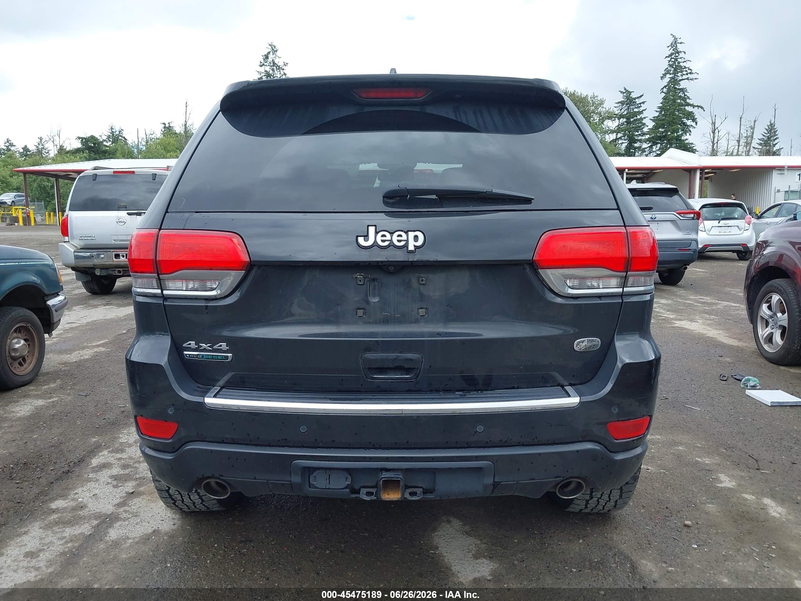 2015 Jeep Grand Cherokee Overland Black vin: 1C4RJFCM3FC711608