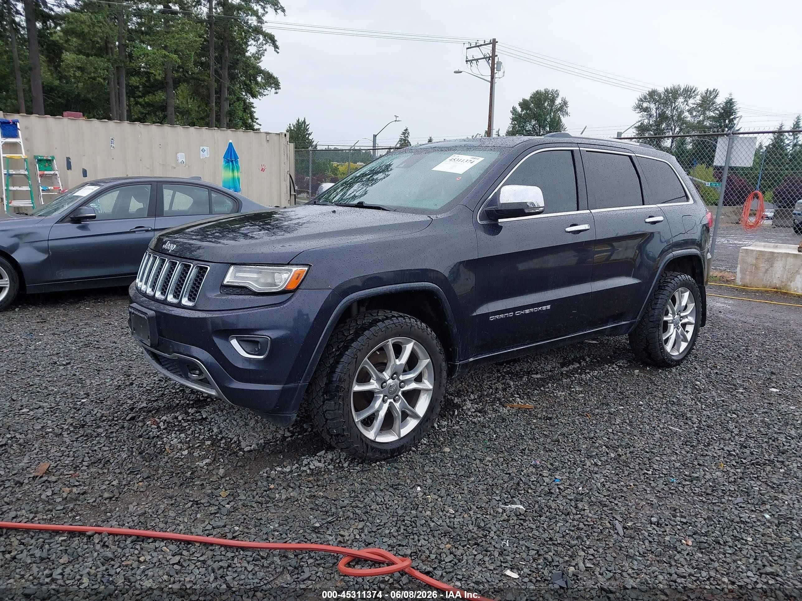 2014 Jeep Grand Cherokee Overland Blue vin: 1C4RJFCM5EC523607