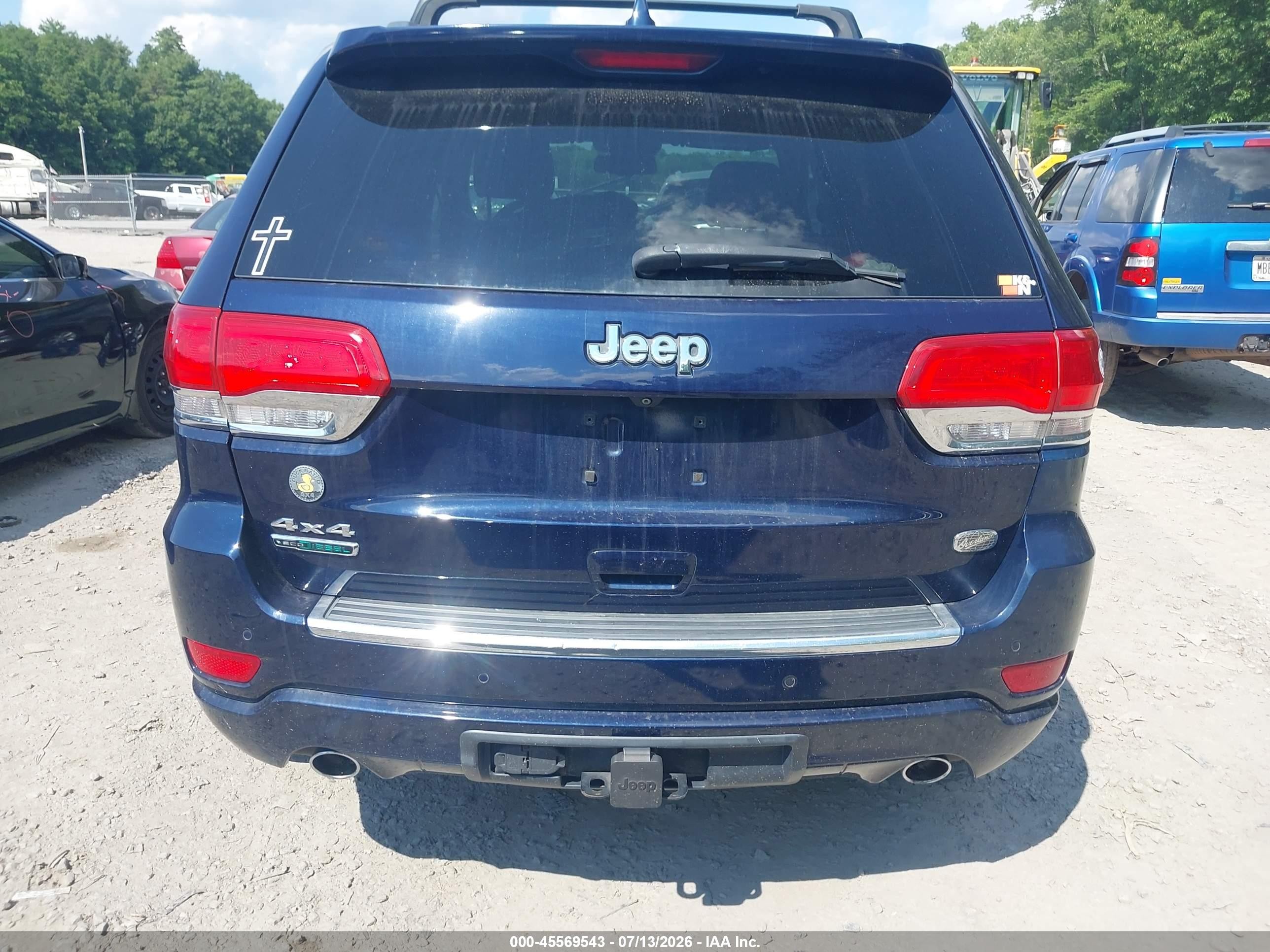 2014 Jeep Grand Cherokee Overland Blue vin: 1C4RJFCM6EC326008