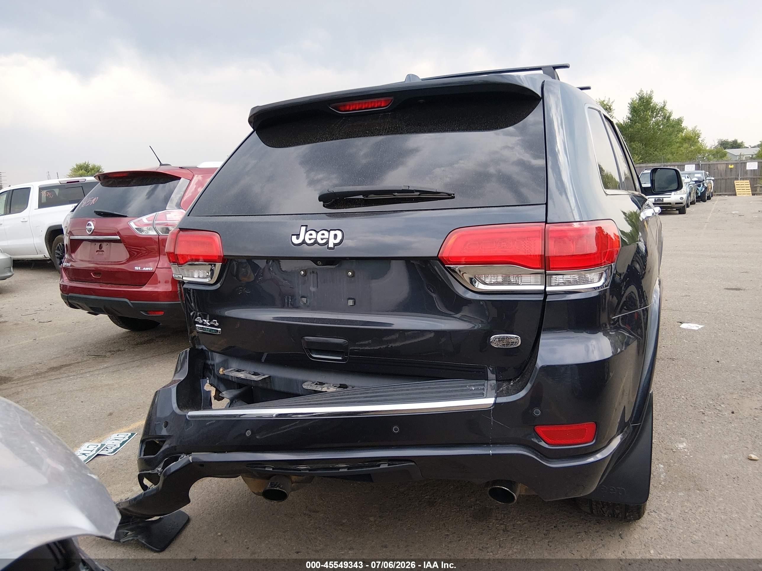 2015 Jeep Grand Cherokee Overland Gray vin: 1C4RJFCM7FC162317