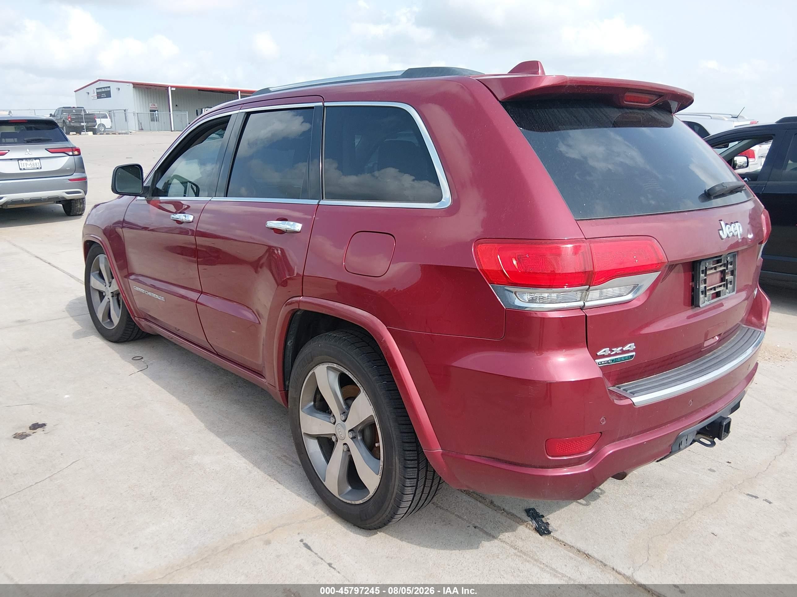 2014 Jeep Grand Cherokee Overland Red vin: 1C4RJFCM9EC324172