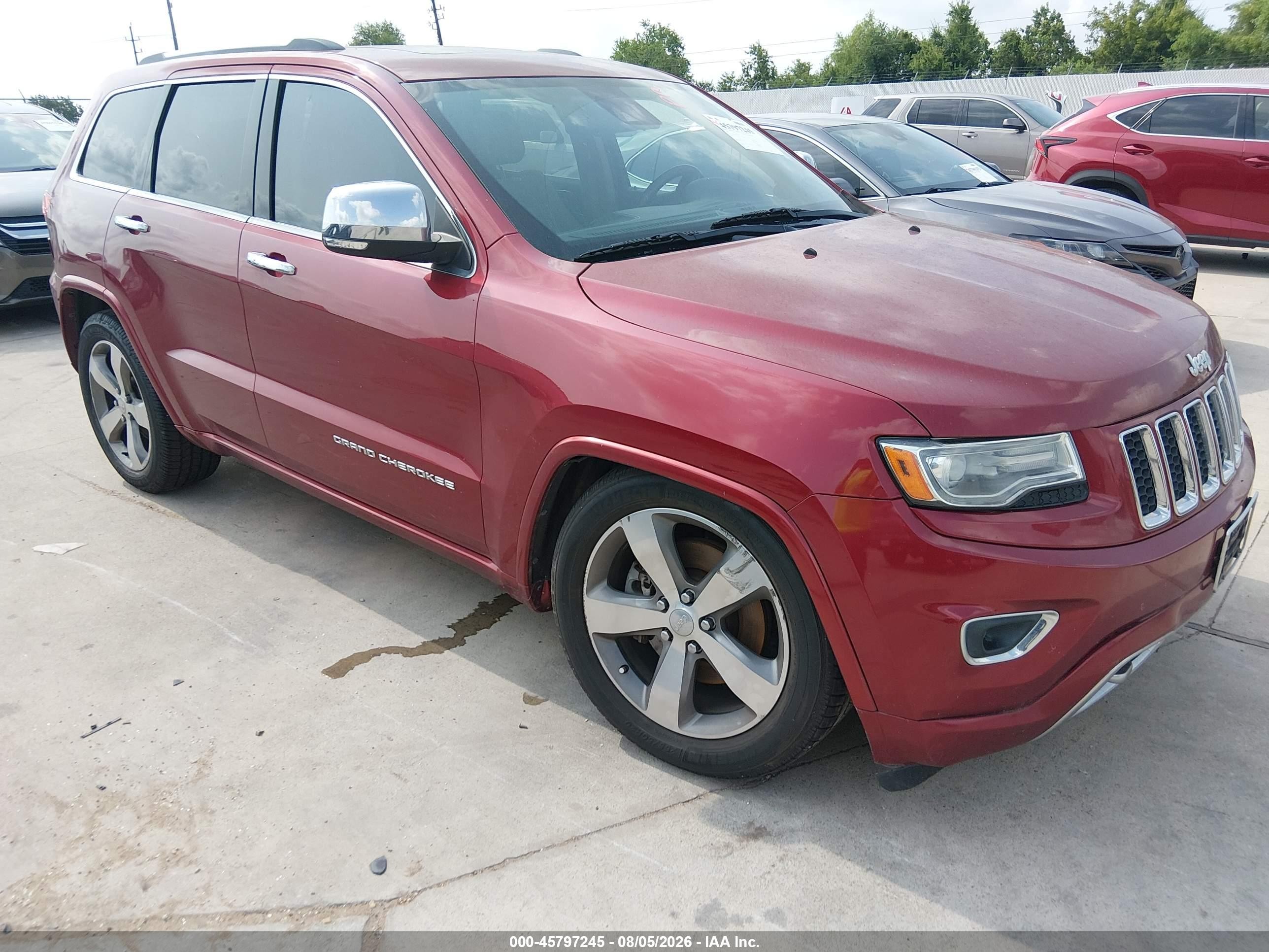2014 Jeep Grand Cherokee Overland Red vin: 1C4RJFCM9EC324172
