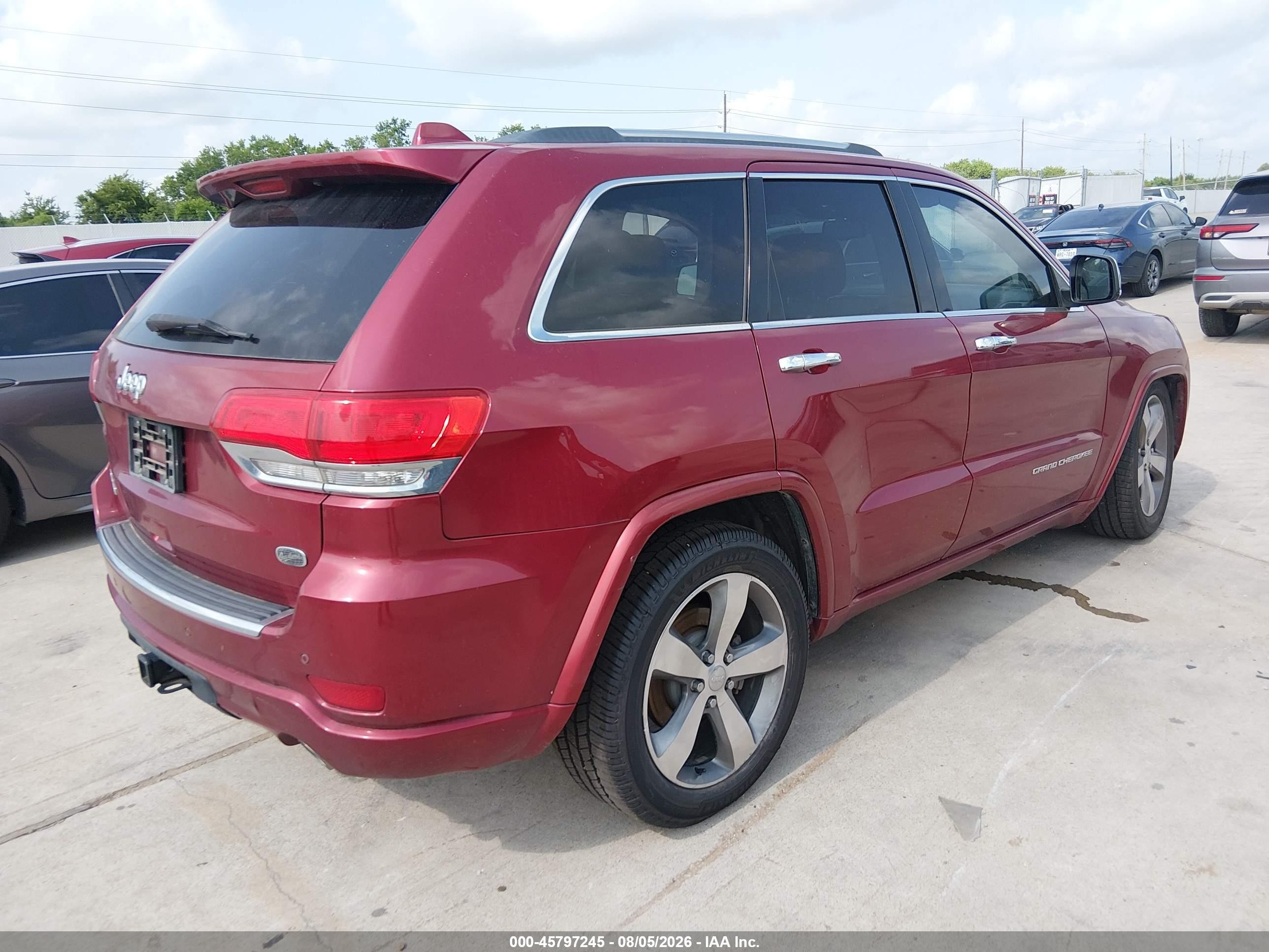 2014 Jeep Grand Cherokee Overland Red vin: 1C4RJFCM9EC324172