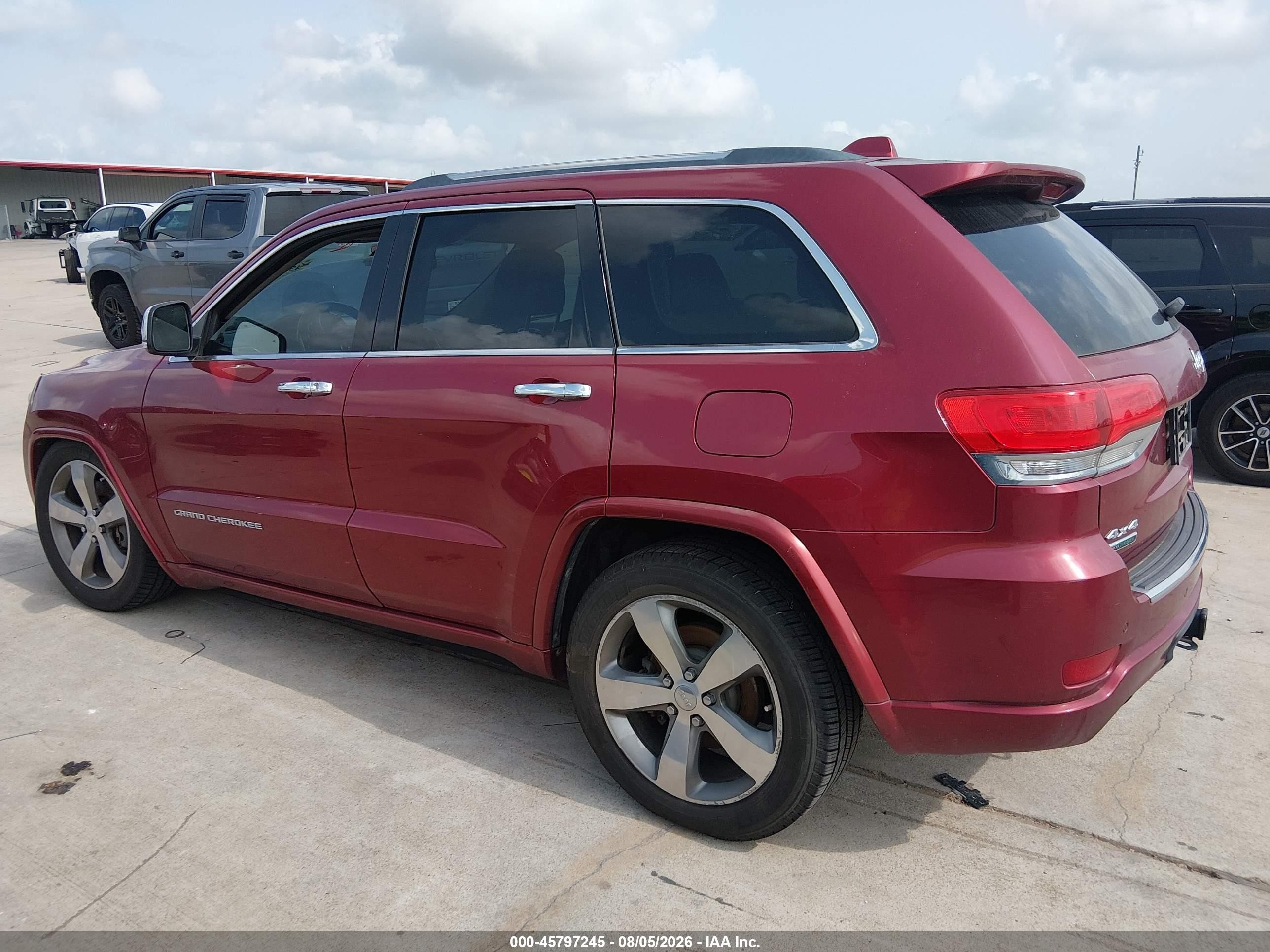 2014 Jeep Grand Cherokee Overland Red vin: 1C4RJFCM9EC324172
