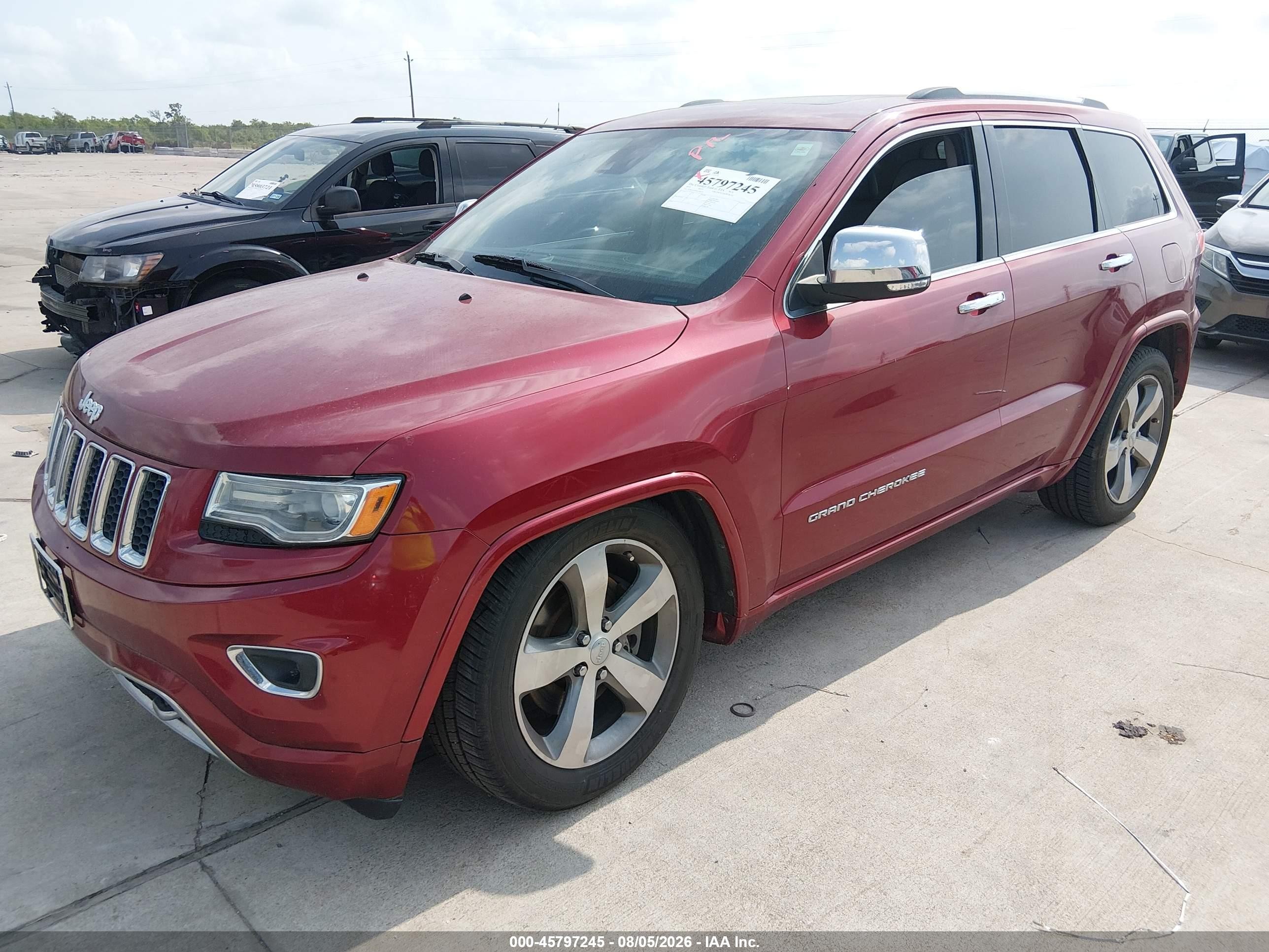 2014 Jeep Grand Cherokee Overland Red vin: 1C4RJFCM9EC324172