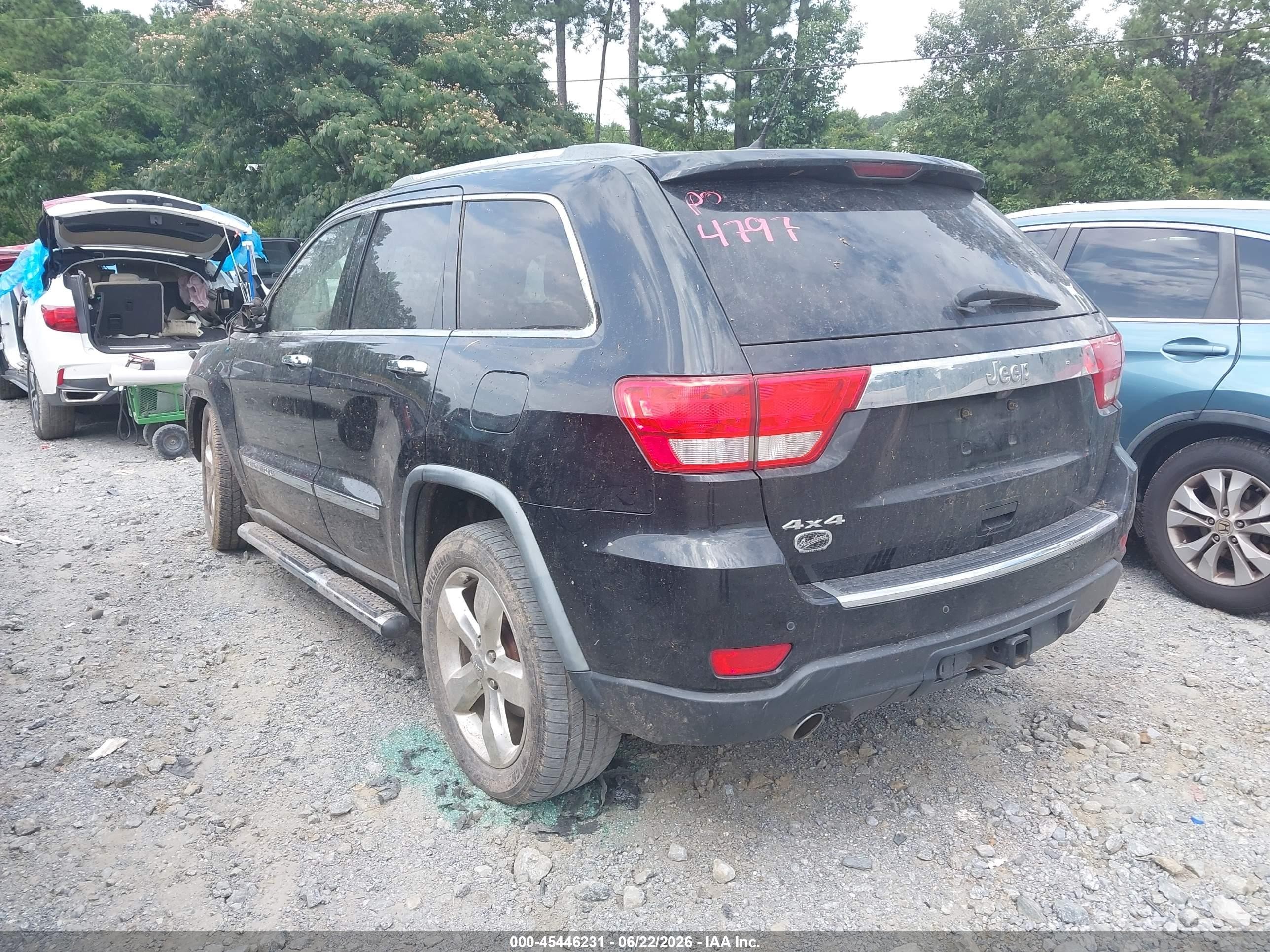 2012 Jeep Grand Cherokee Overland Черный vin: 1C4RJFCT0CC185070