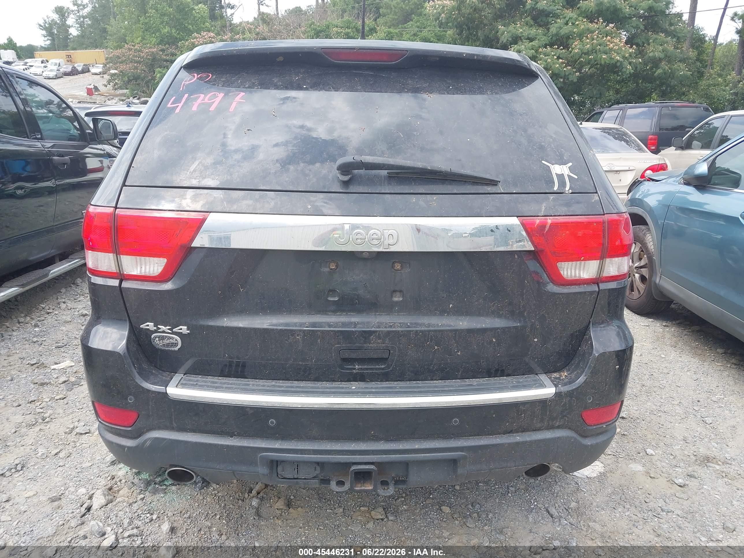 2012 Jeep Grand Cherokee Overland Черный vin: 1C4RJFCT0CC185070