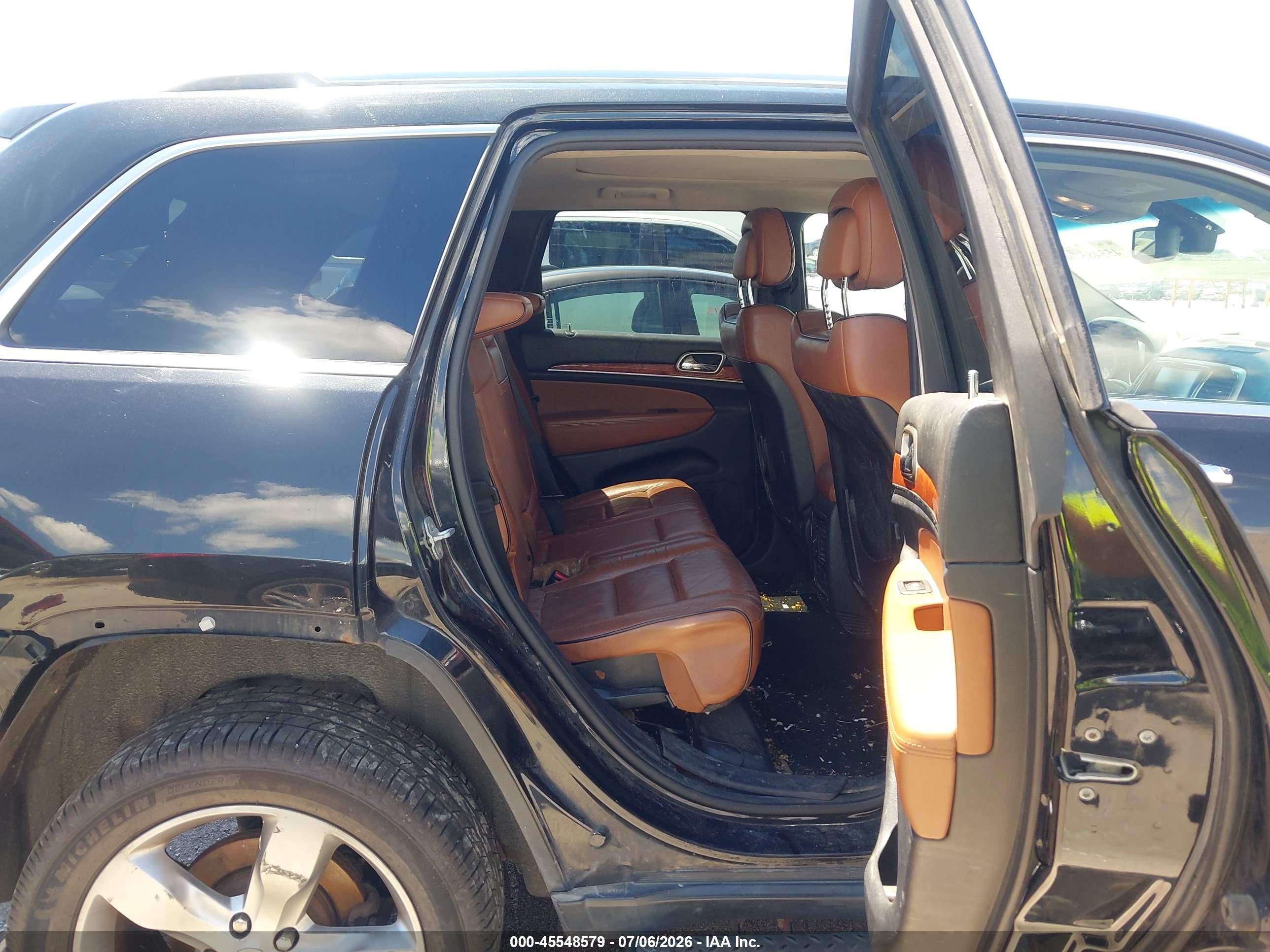 2012 Jeep Grand Cherokee Overland Black vin: 1C4RJFCT0CC347702