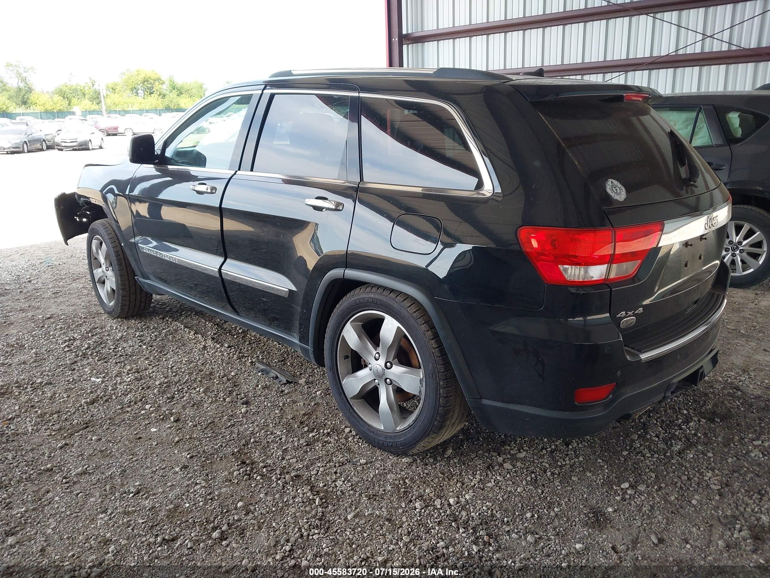 2013 Jeep Grand Cherokee Overland Black vin: 1C4RJFCT0DC583896
