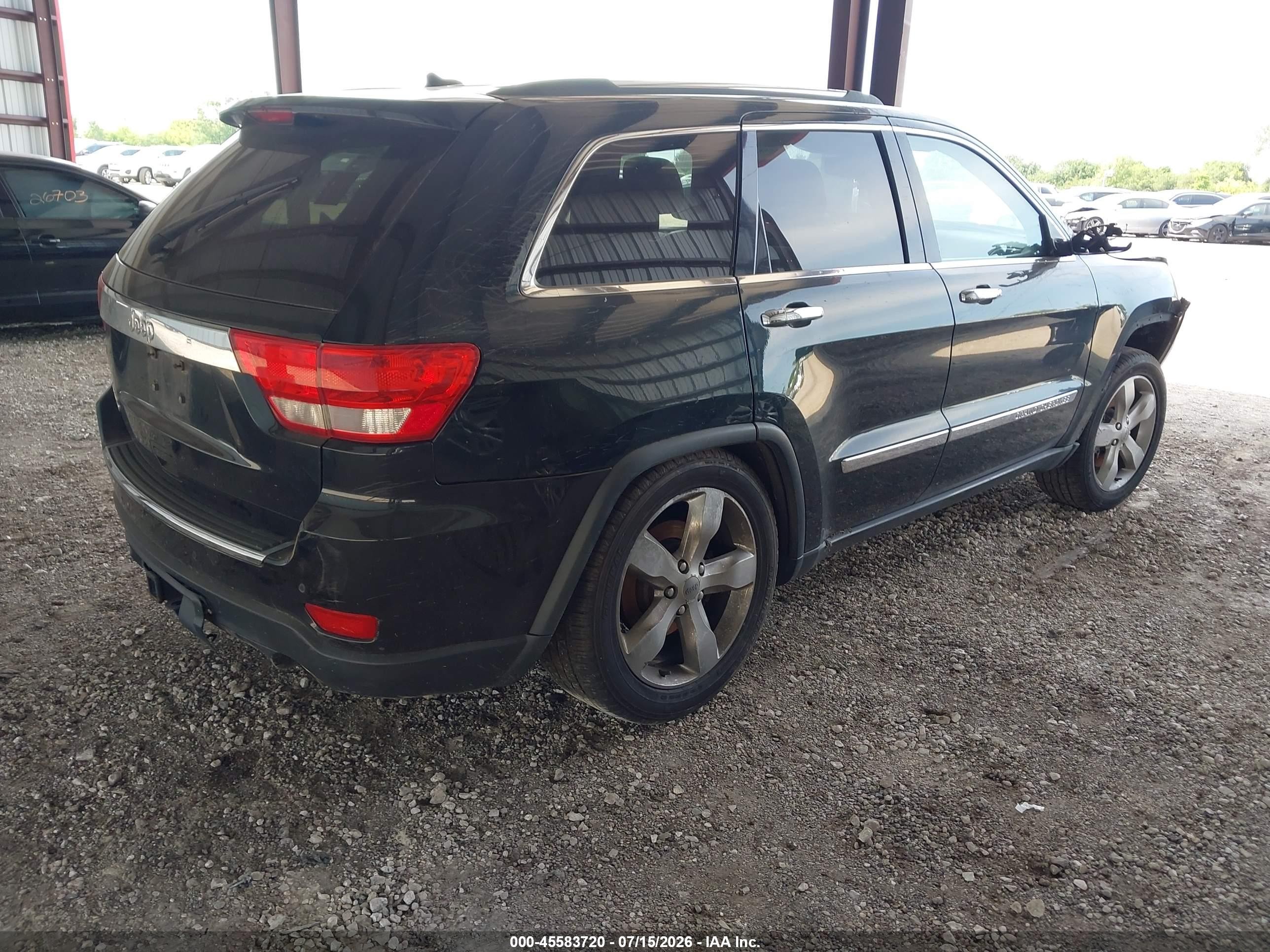 2013 Jeep Grand Cherokee Overland Black vin: 1C4RJFCT0DC583896
