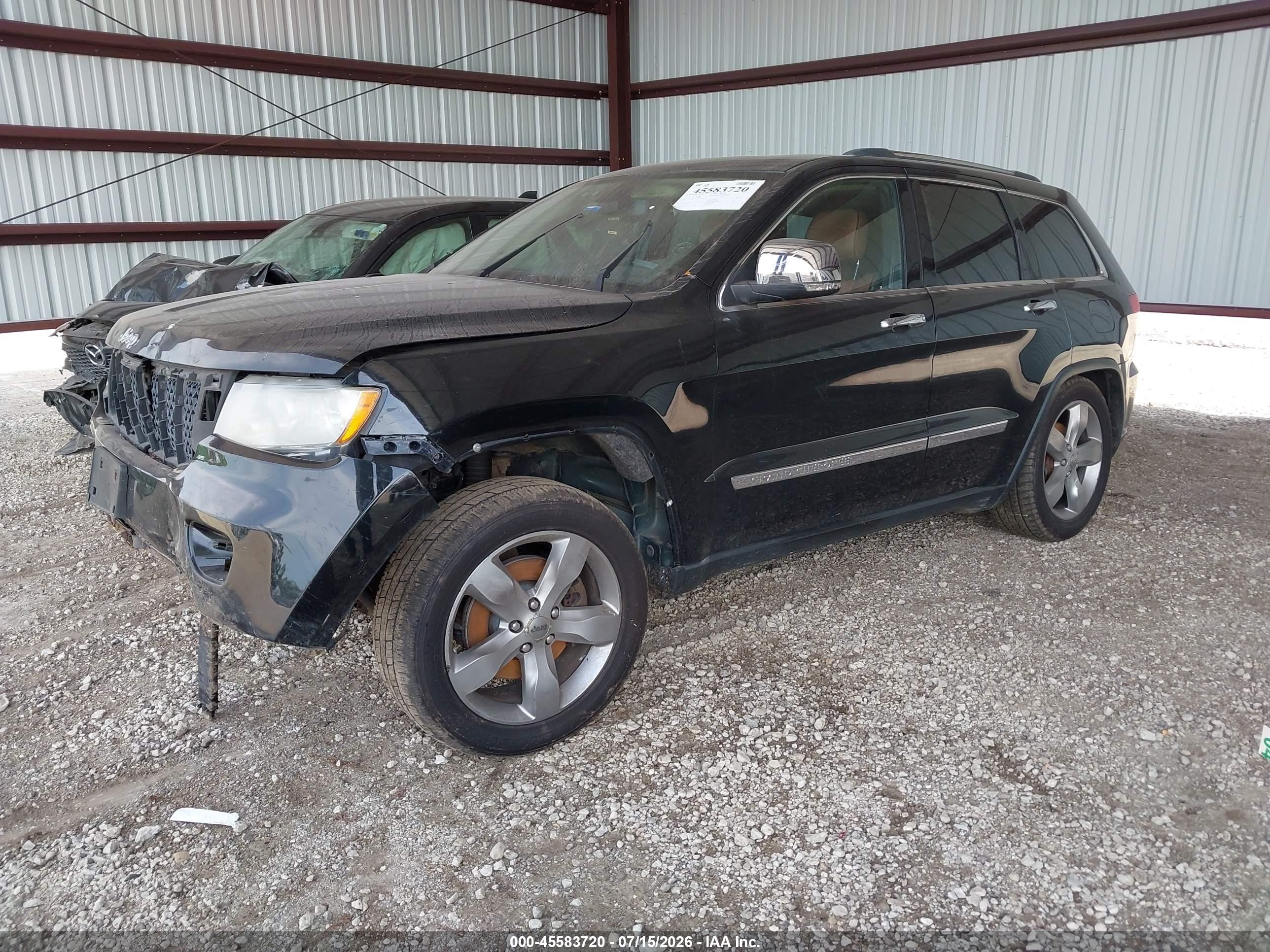 2013 Jeep Grand Cherokee Overland Black vin: 1C4RJFCT0DC583896