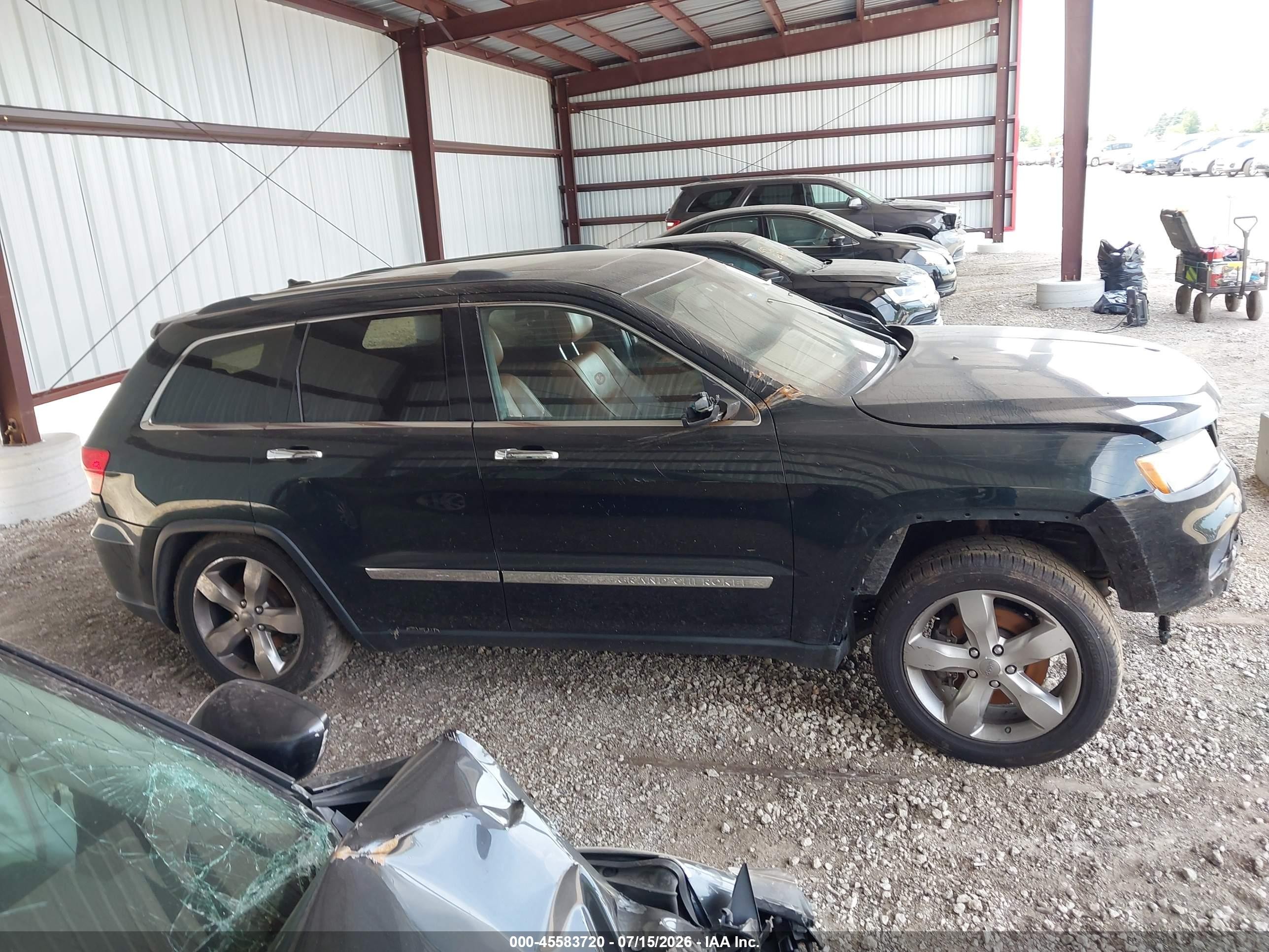 2013 Jeep Grand Cherokee Overland Black vin: 1C4RJFCT0DC583896