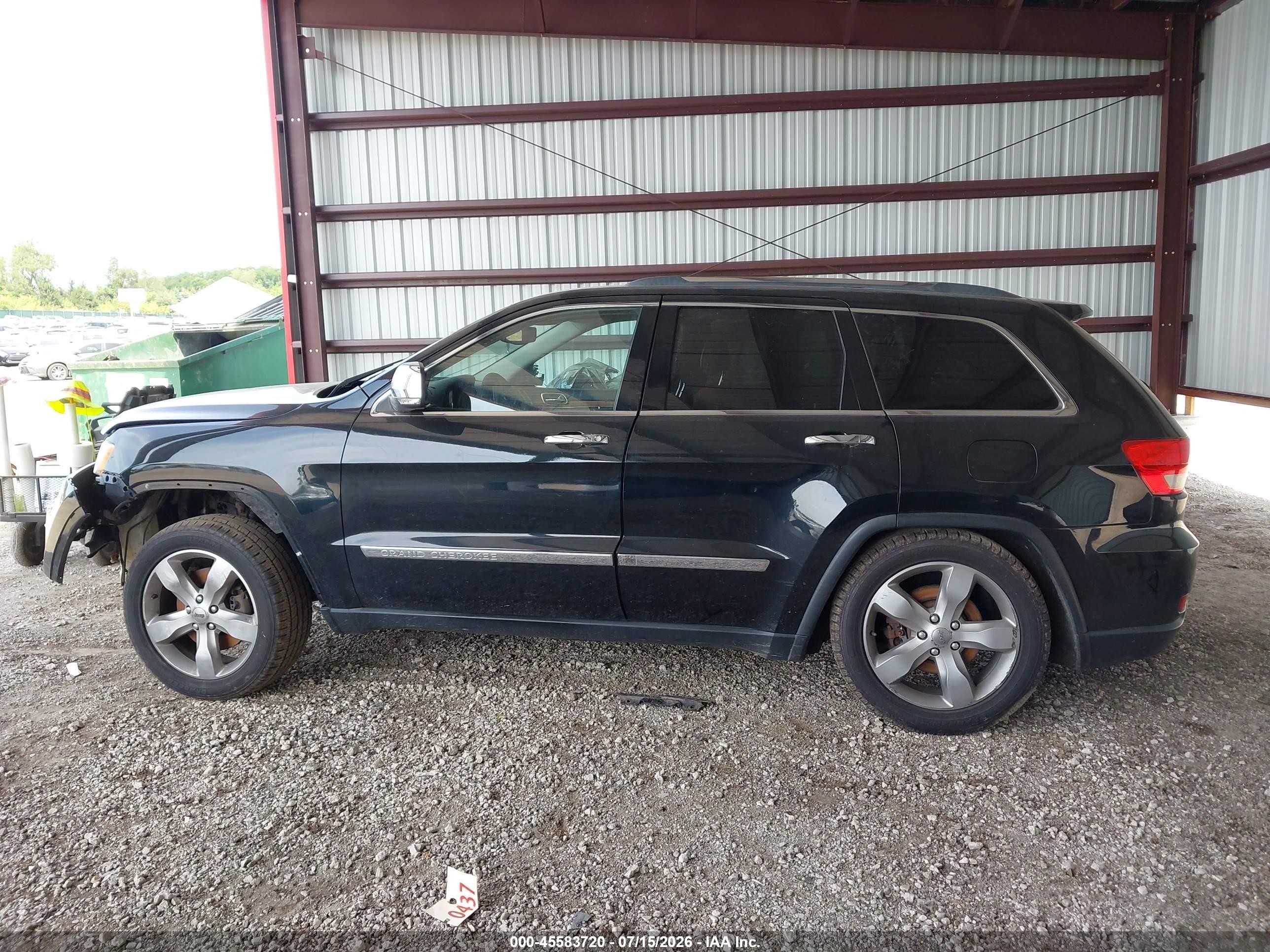 2013 Jeep Grand Cherokee Overland Black vin: 1C4RJFCT0DC583896