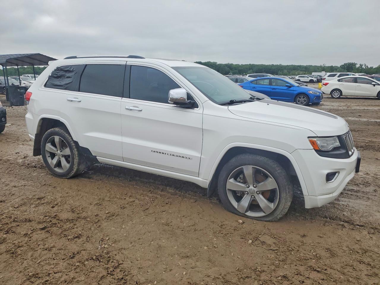 2014 Jeep Grand Cherokee Overland White vin: 1C4RJFCT0EC145896