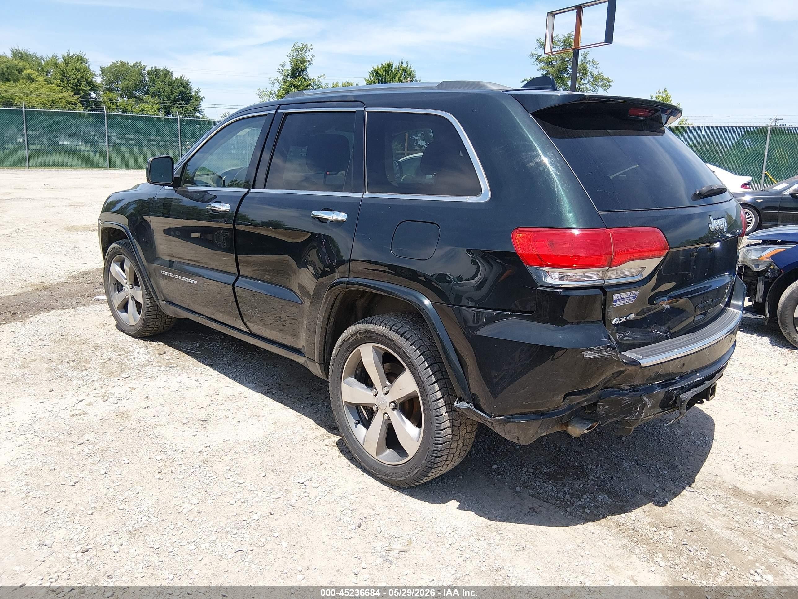 2014 Jeep Grand Cherokee Overland Black vin: 1C4RJFCT0EC385143
