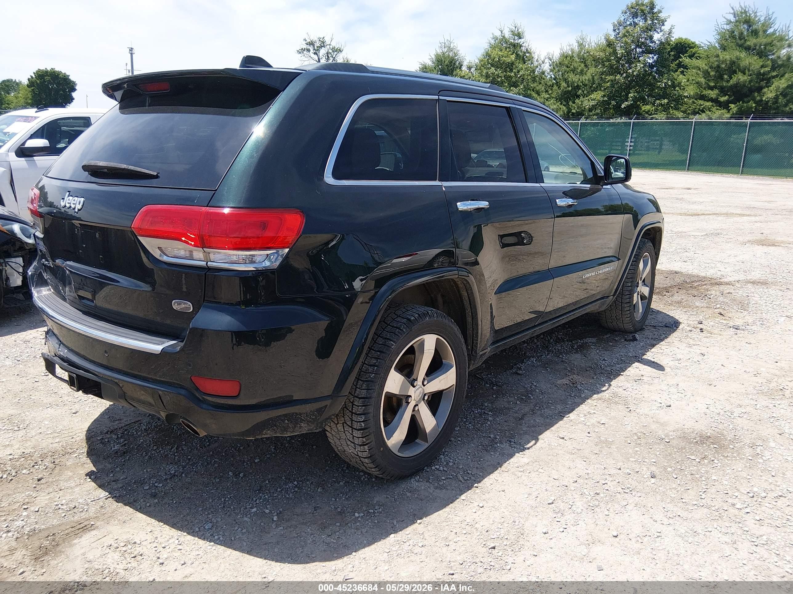 2014 Jeep Grand Cherokee Overland Black vin: 1C4RJFCT0EC385143