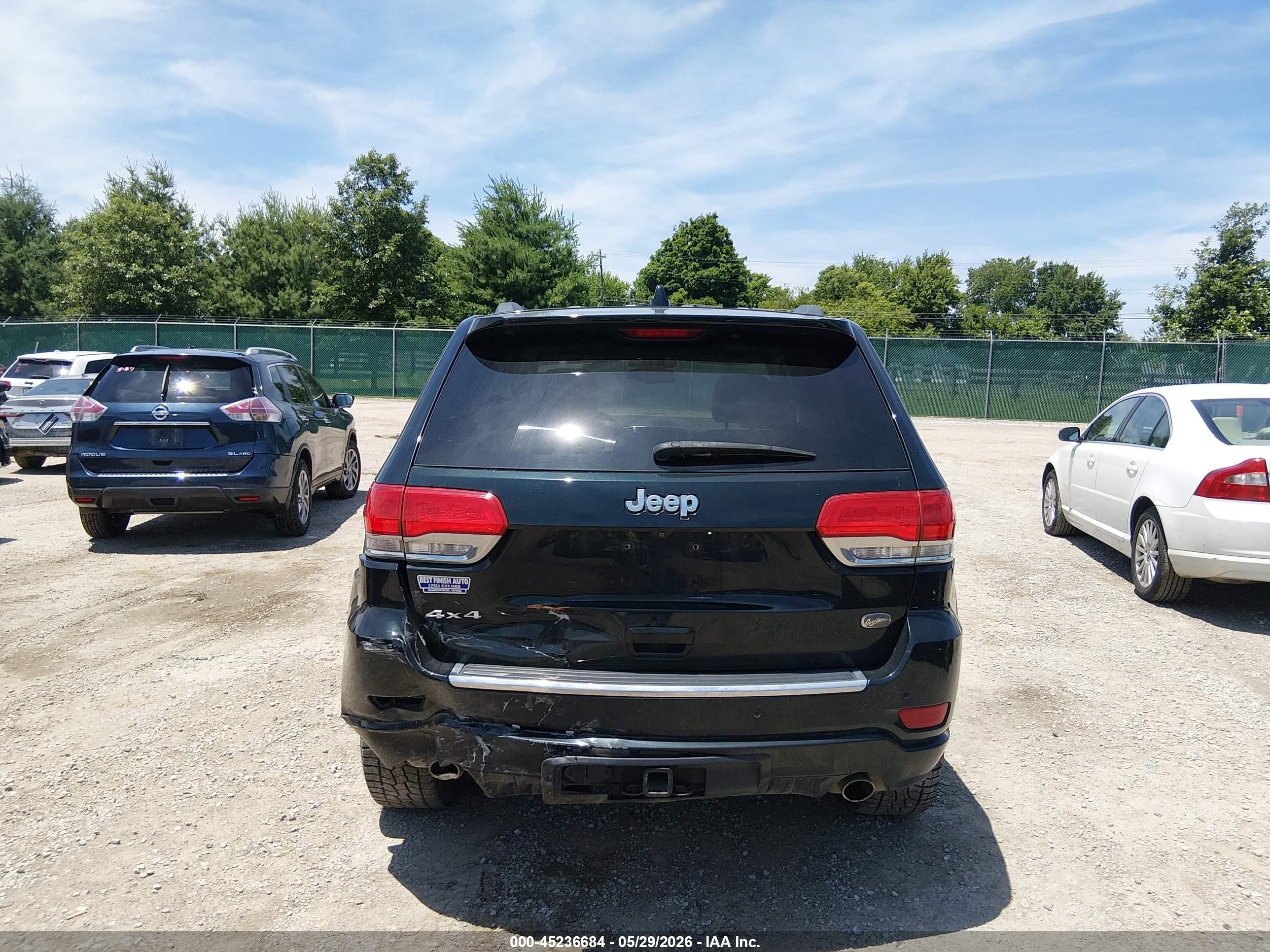 2014 Jeep Grand Cherokee Overland Black vin: 1C4RJFCT0EC385143