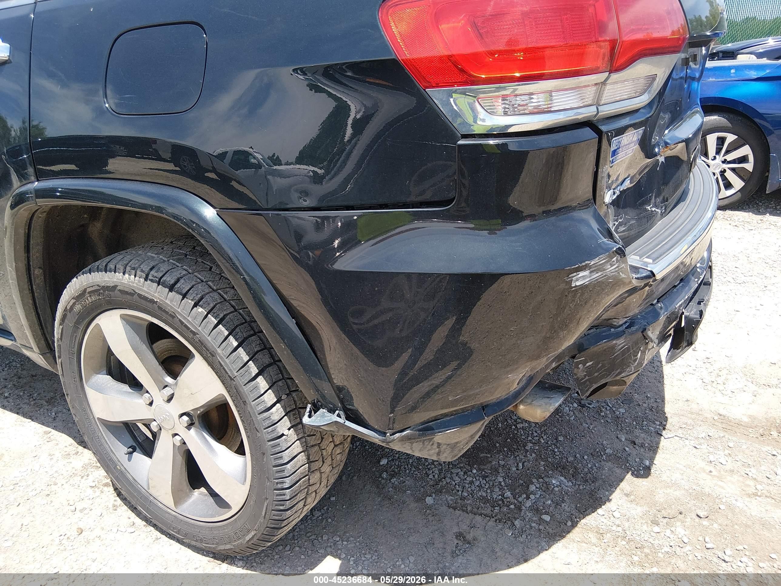 2014 Jeep Grand Cherokee Overland Black vin: 1C4RJFCT0EC385143