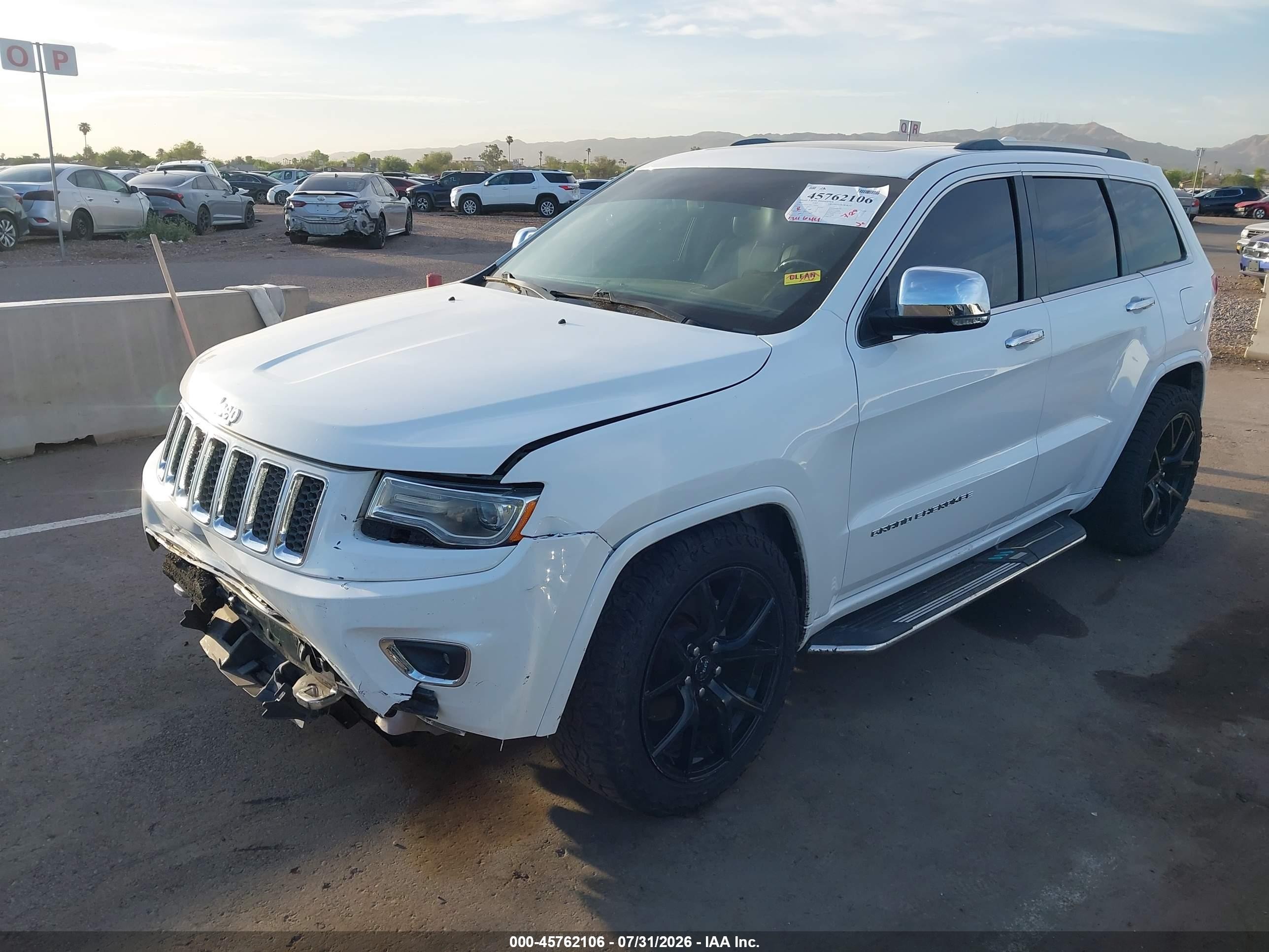 2015 Jeep Grand Cherokee Overland Белый vin: 1C4RJFCT0FC764841