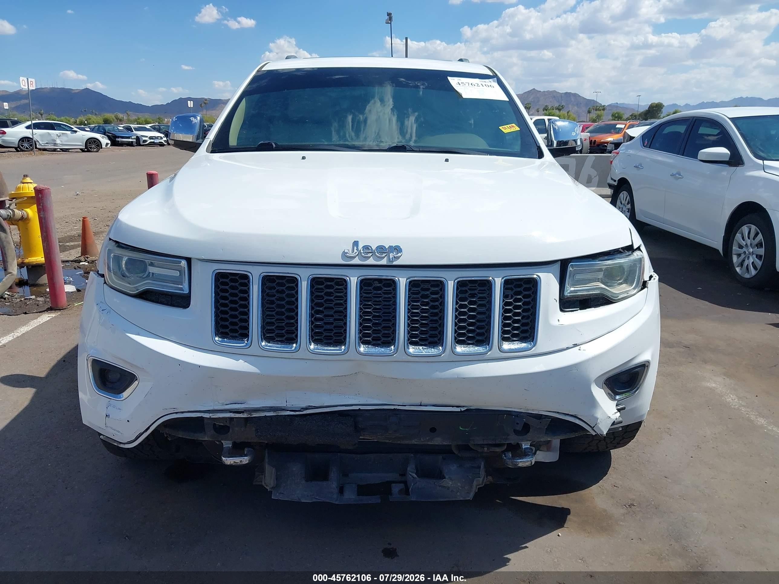 2015 Jeep Grand Cherokee Overland Белый vin: 1C4RJFCT0FC764841