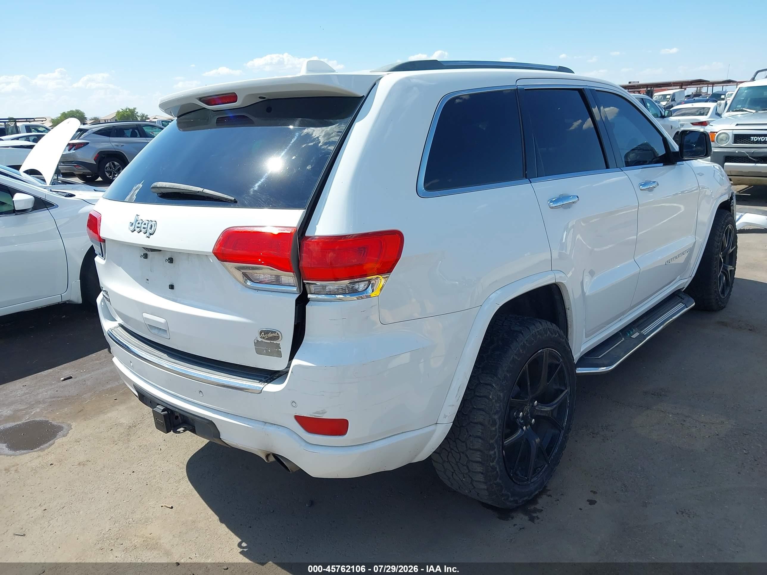 2015 Jeep Grand Cherokee Overland Белый vin: 1C4RJFCT0FC764841