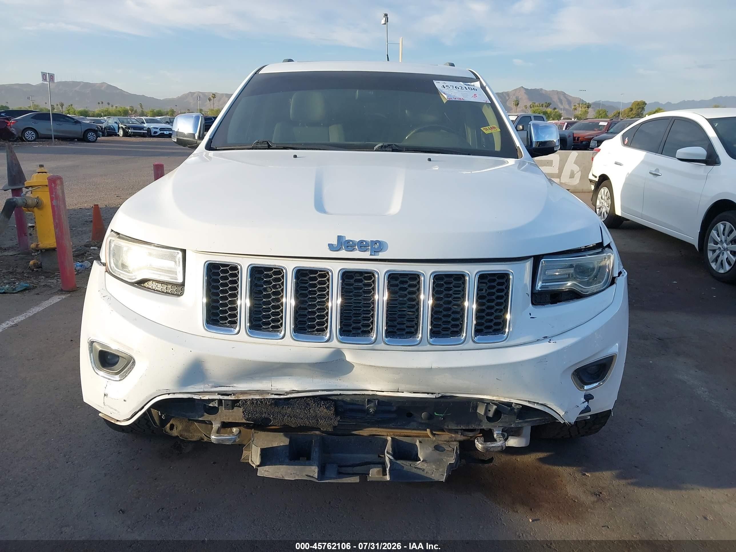 2015 Jeep Grand Cherokee Overland Белый vin: 1C4RJFCT0FC764841