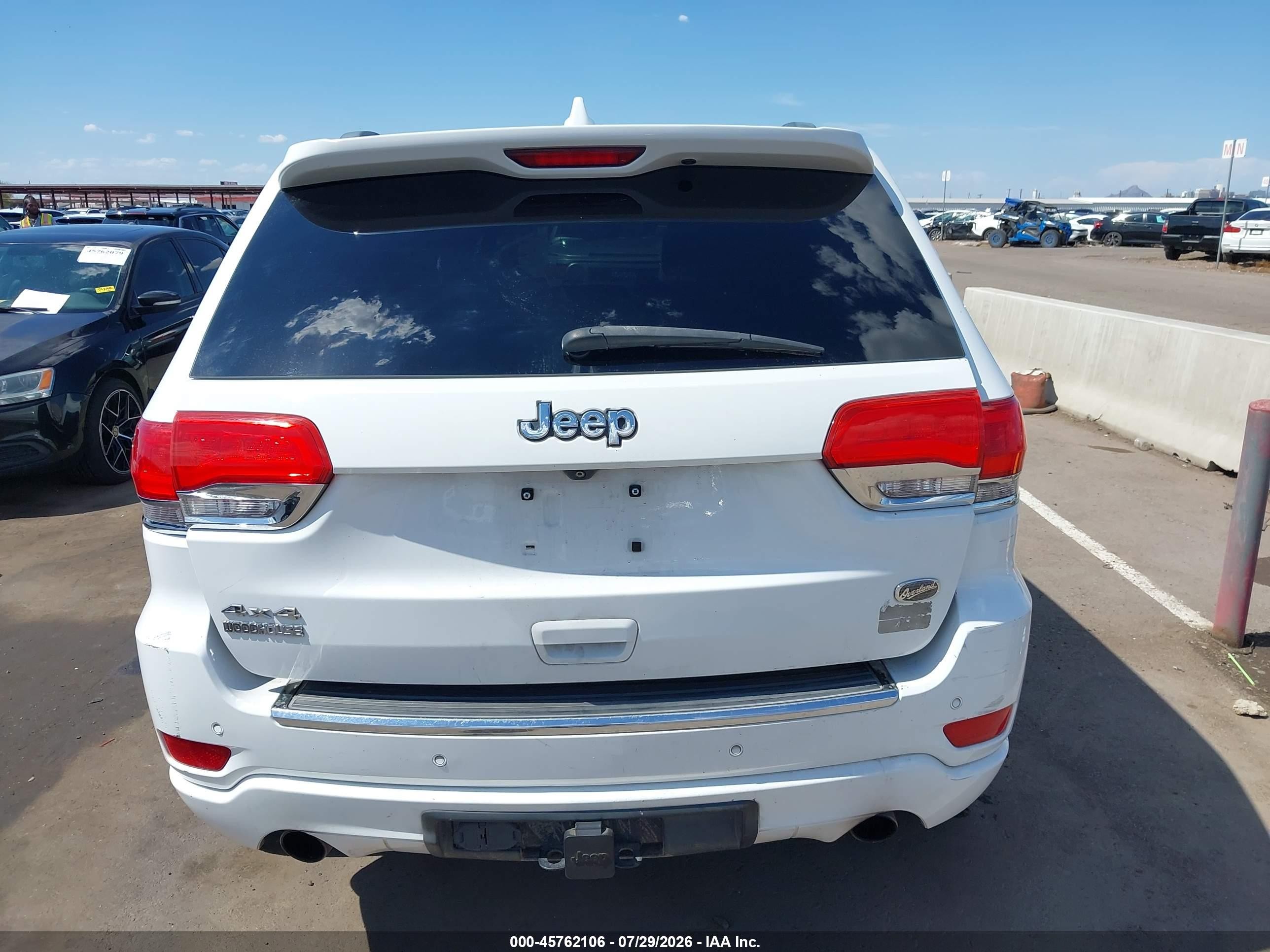 2015 Jeep Grand Cherokee Overland Белый vin: 1C4RJFCT0FC764841