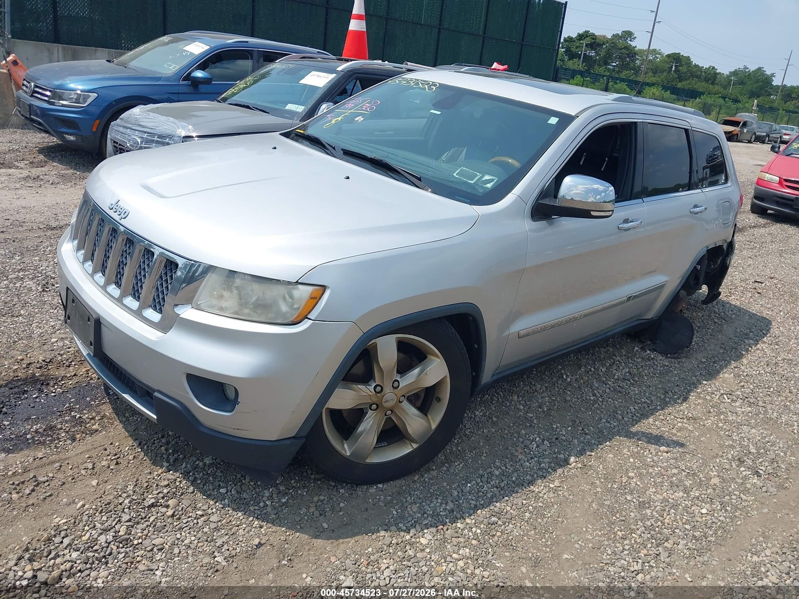 2012 Jeep Grand Cherokee Overland Silver vin: 1C4RJFCT1CC171372