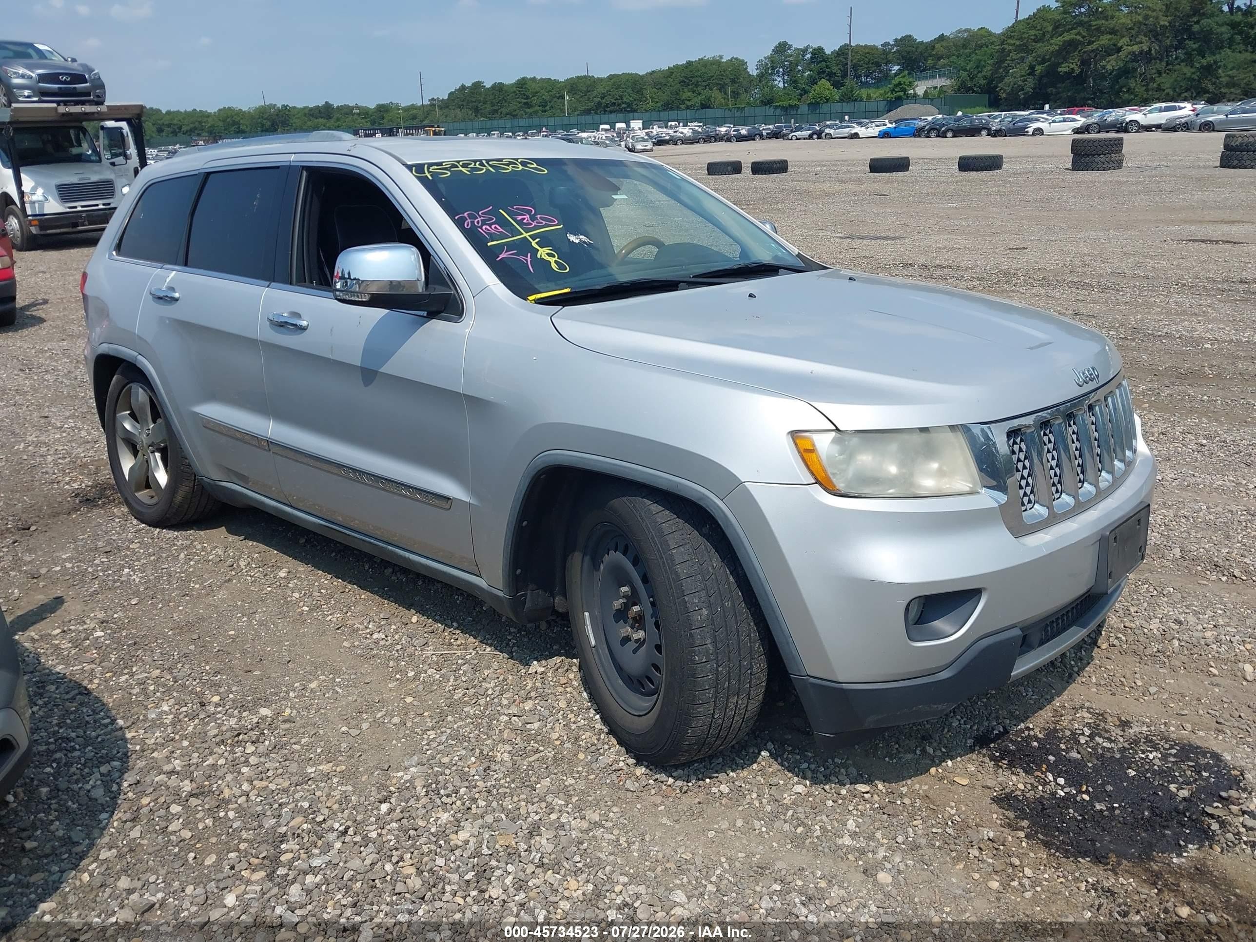 2012 Jeep Grand Cherokee Overland Silver vin: 1C4RJFCT1CC171372